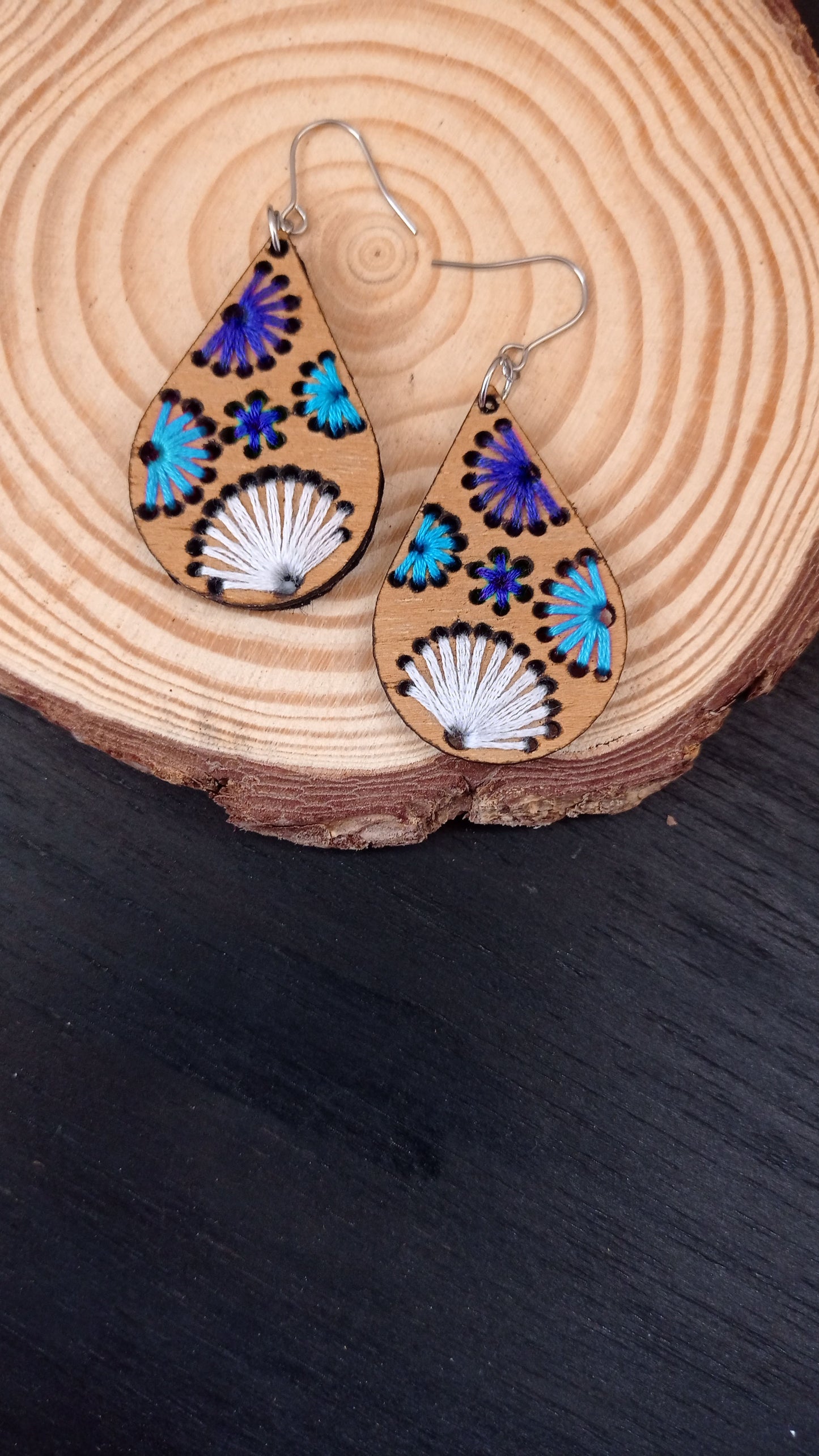 embroidery earring svg laser cut wooden earring svg file | svg pdf and dxf formats instructions manual included