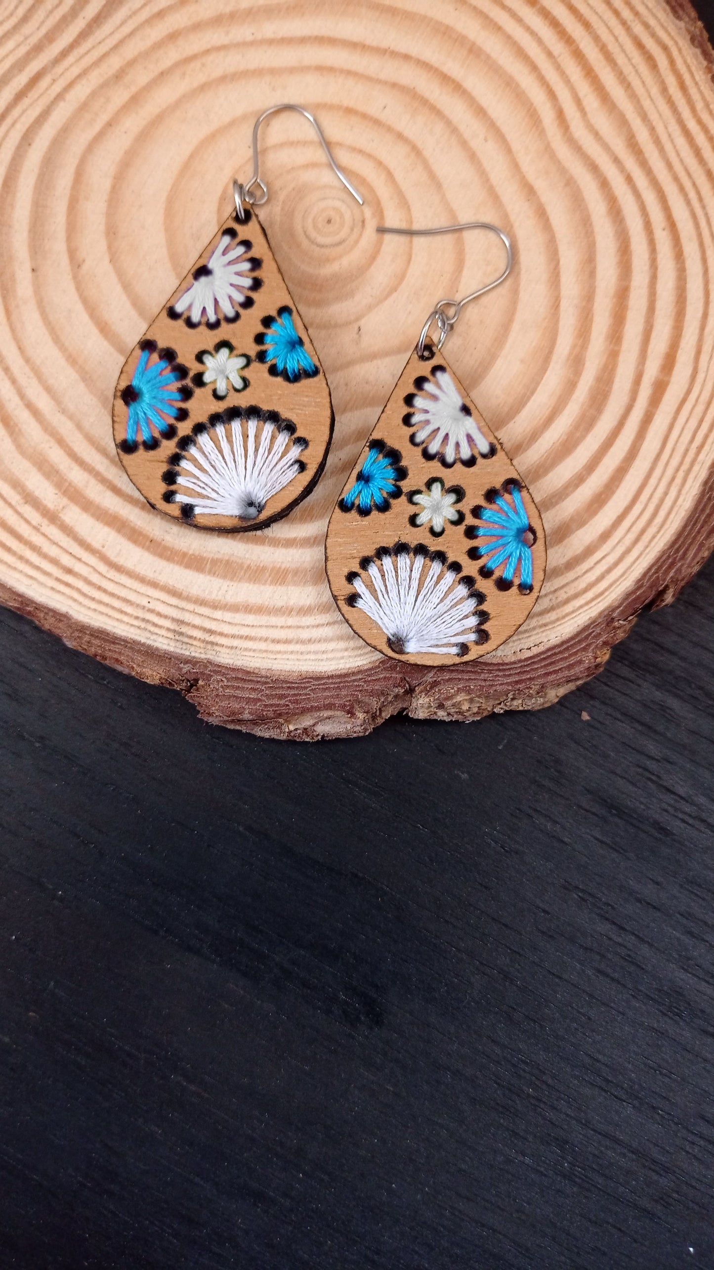 embroidery earring svg laser cut wooden earring svg file | svg pdf and dxf formats instructions manual included