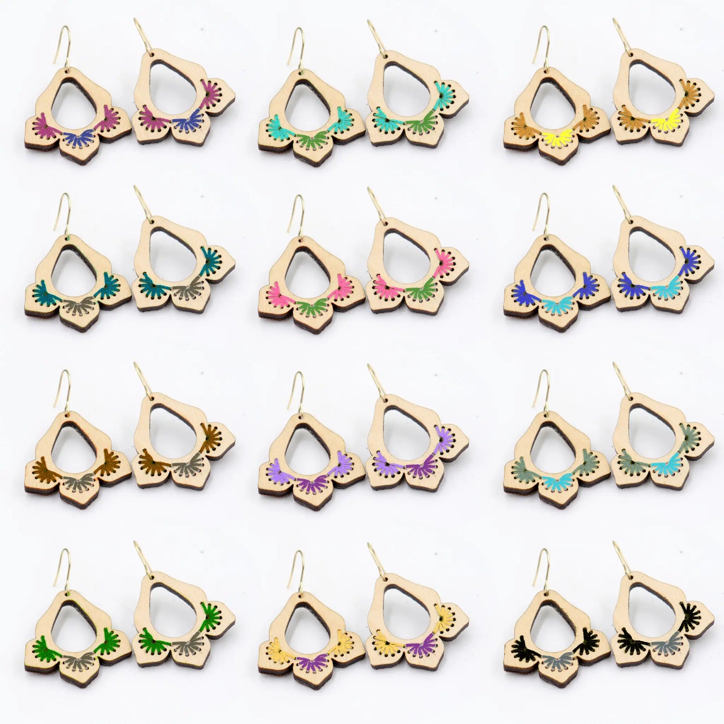 embroidery earring svg file wood laser cut embroidery earrings file wood acrylic and leather laser cutting available in svg pdf dxf format