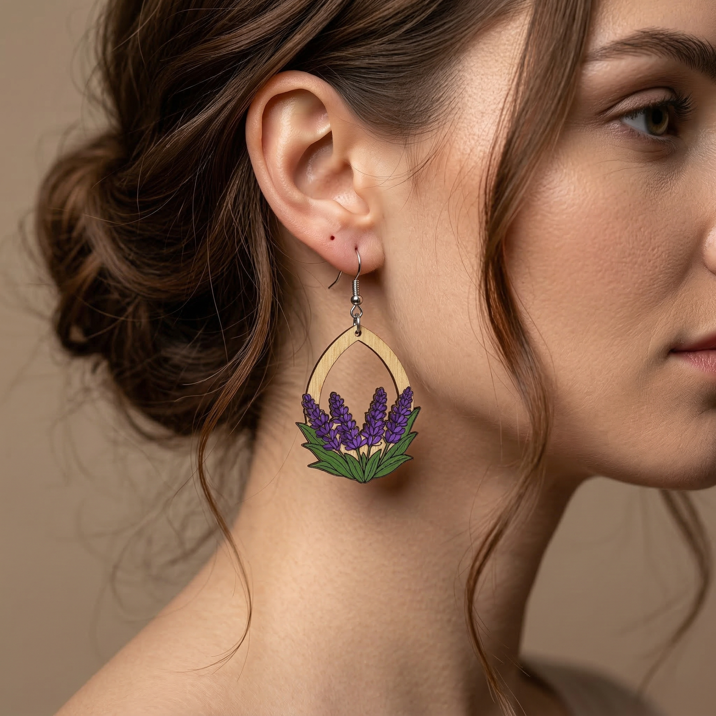 Lavender Earrings Laser Cut File: SVG, PDF, DXF (Digital Download)