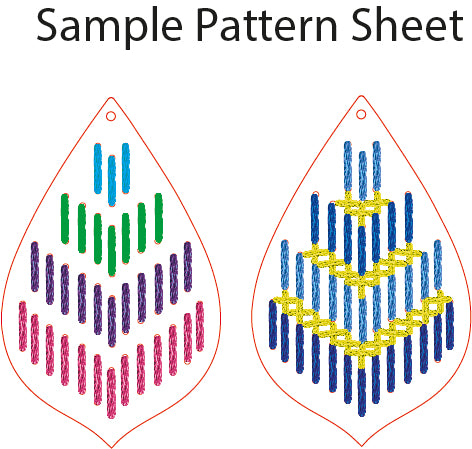 embroidery chevron stitch earrings laser cut dangle earring file in svg pdf and dxf formats