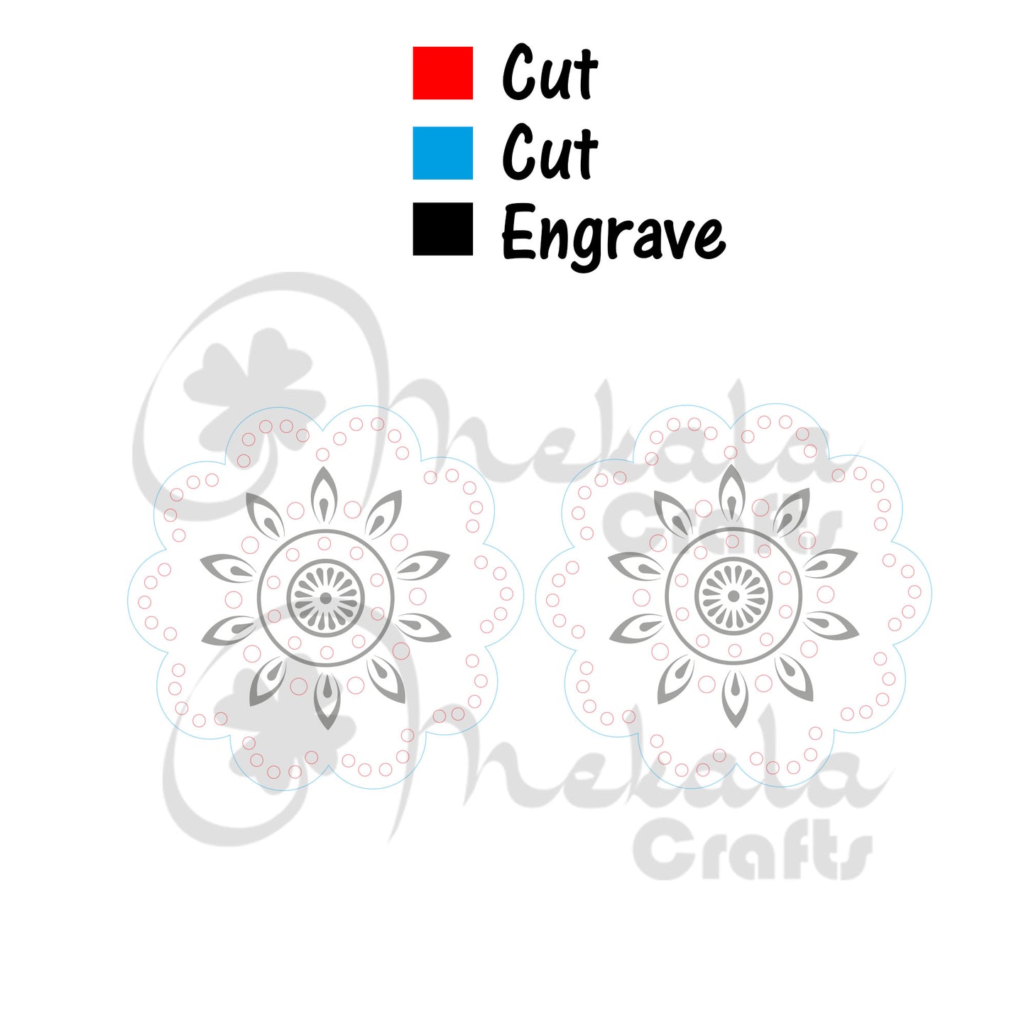 embroidery earring floral mandala svg file wood laser cut embroidery earrings file wood acrylic and leather laser cutting