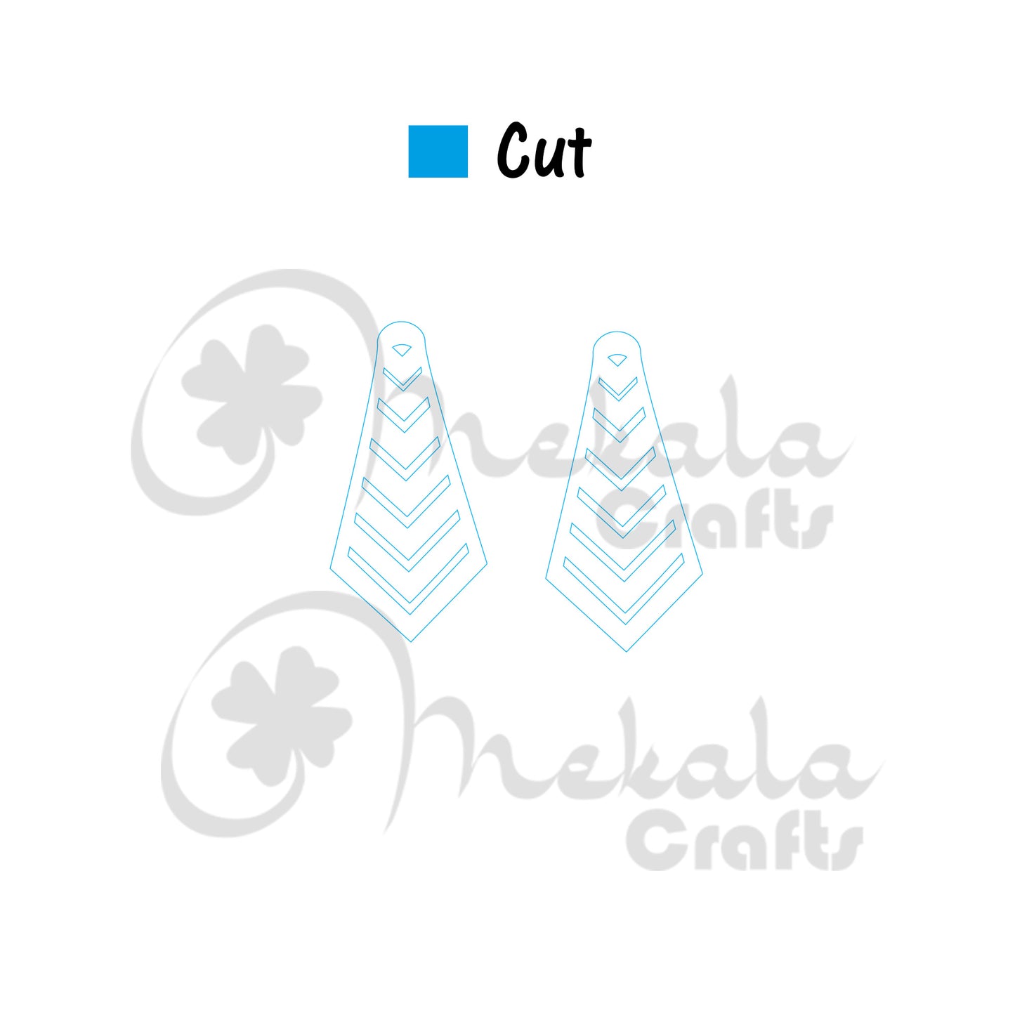 wood embroidery earring chevron pattern earrings stitch it laser cut design file available in pdf svg and dxf | Instructions Manual included