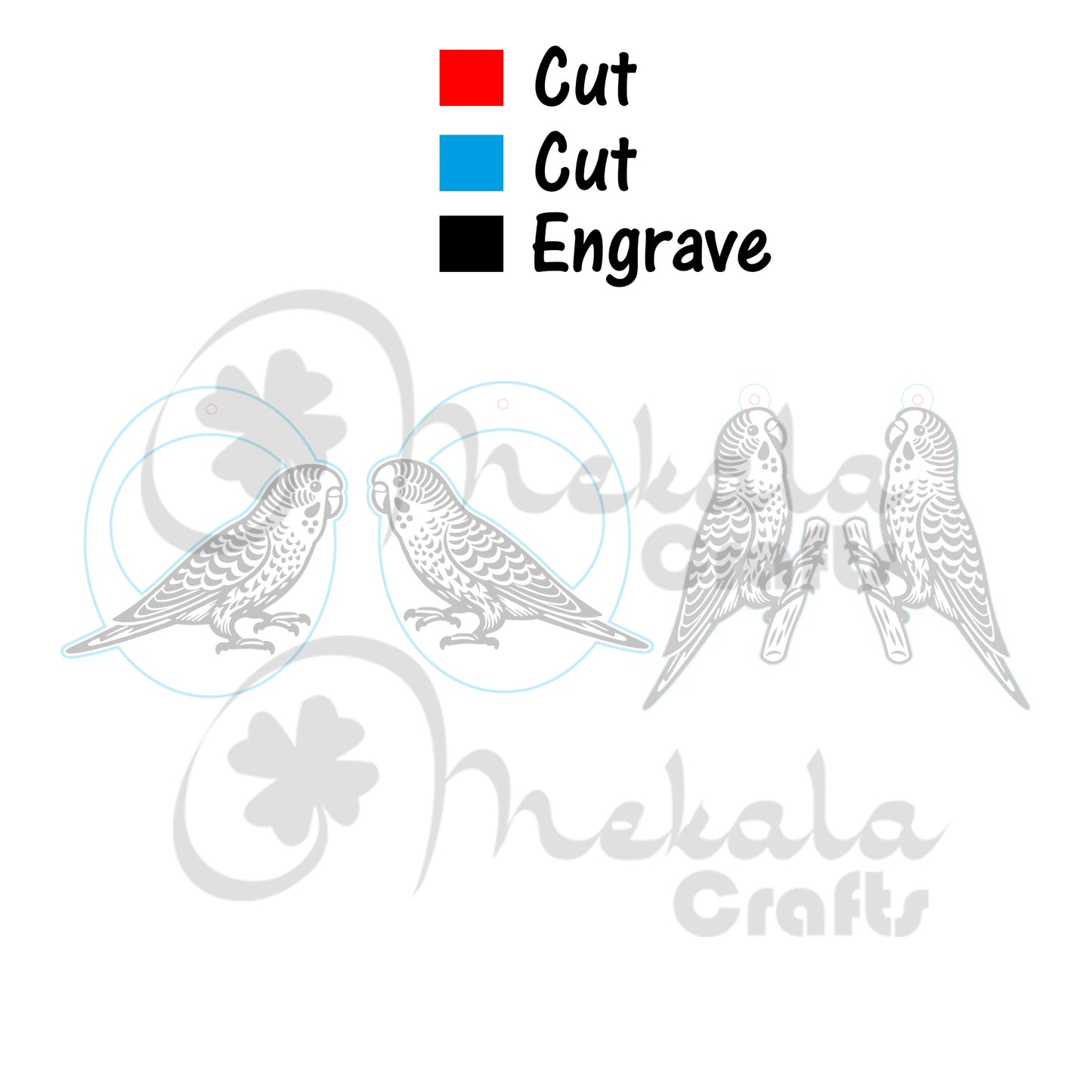 parakeet laser cut earring svg file parrot earrings svg dxf and pdf file for glowforge and other lasers