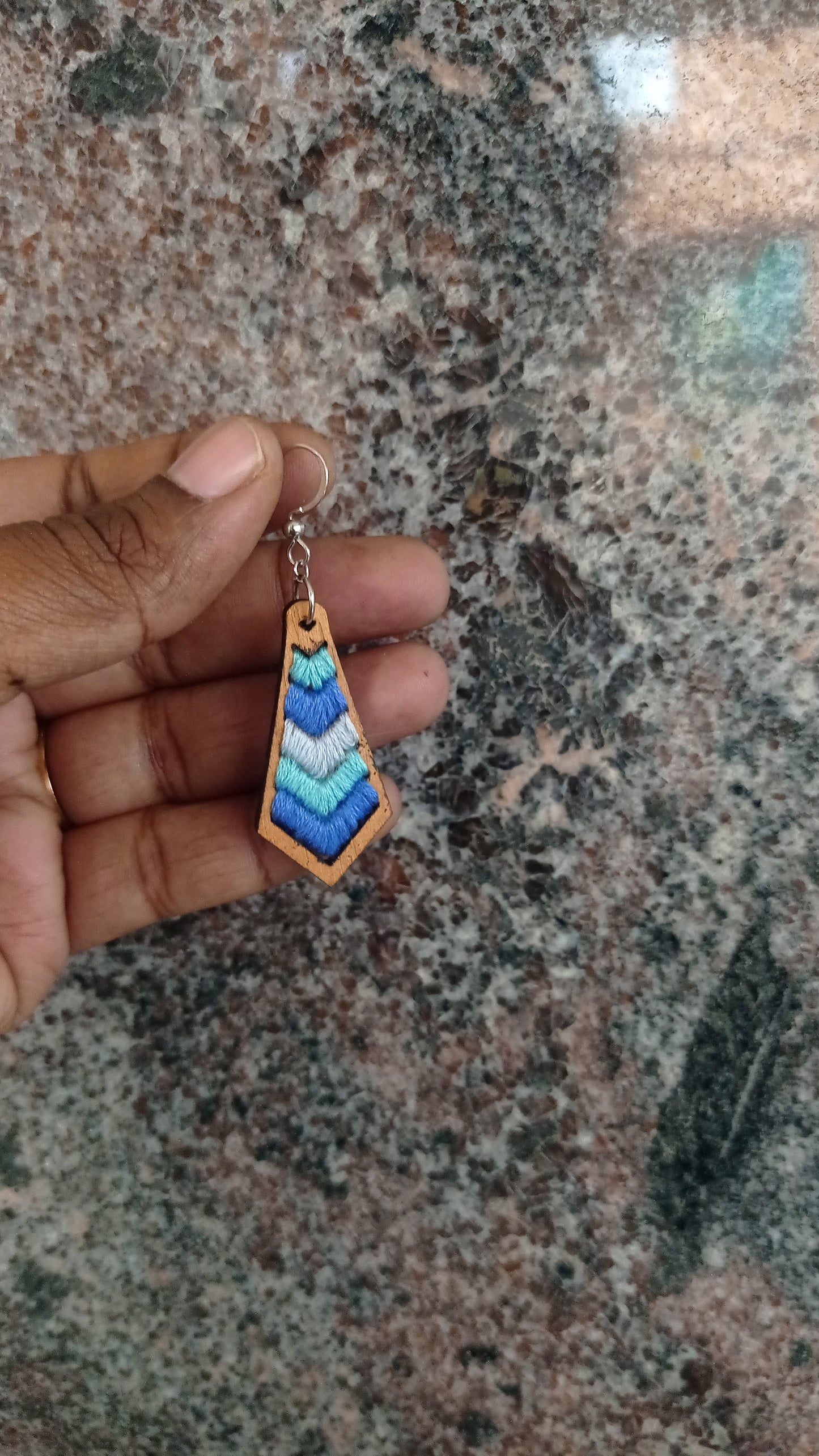 wood embroidery earring chevron pattern earrings stitch it laser cut design file available in pdf svg and dxf | Instructions Manual included