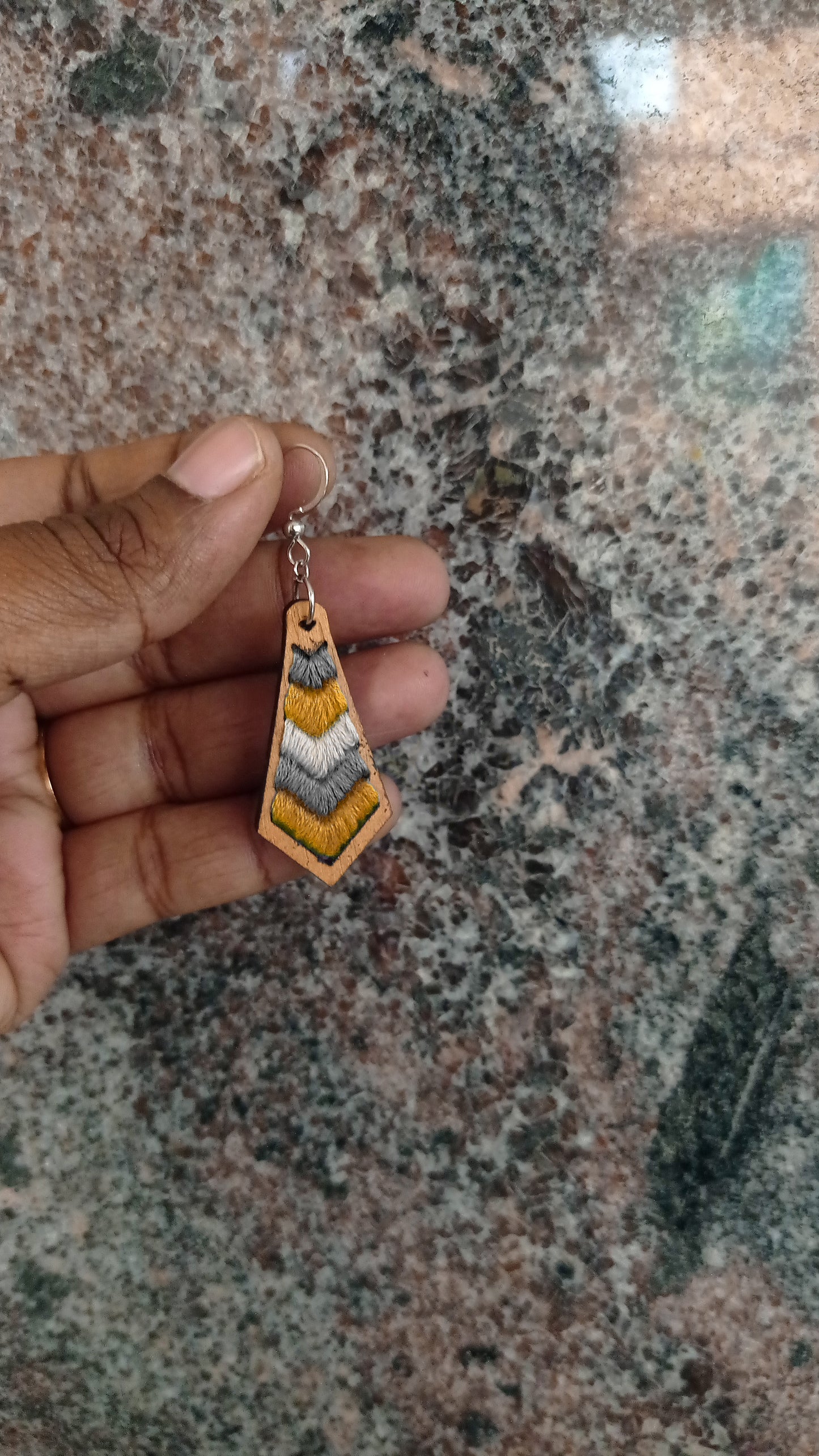 wood embroidery earring chevron pattern earrings stitch it laser cut design file available in pdf svg and dxf | Instructions Manual included