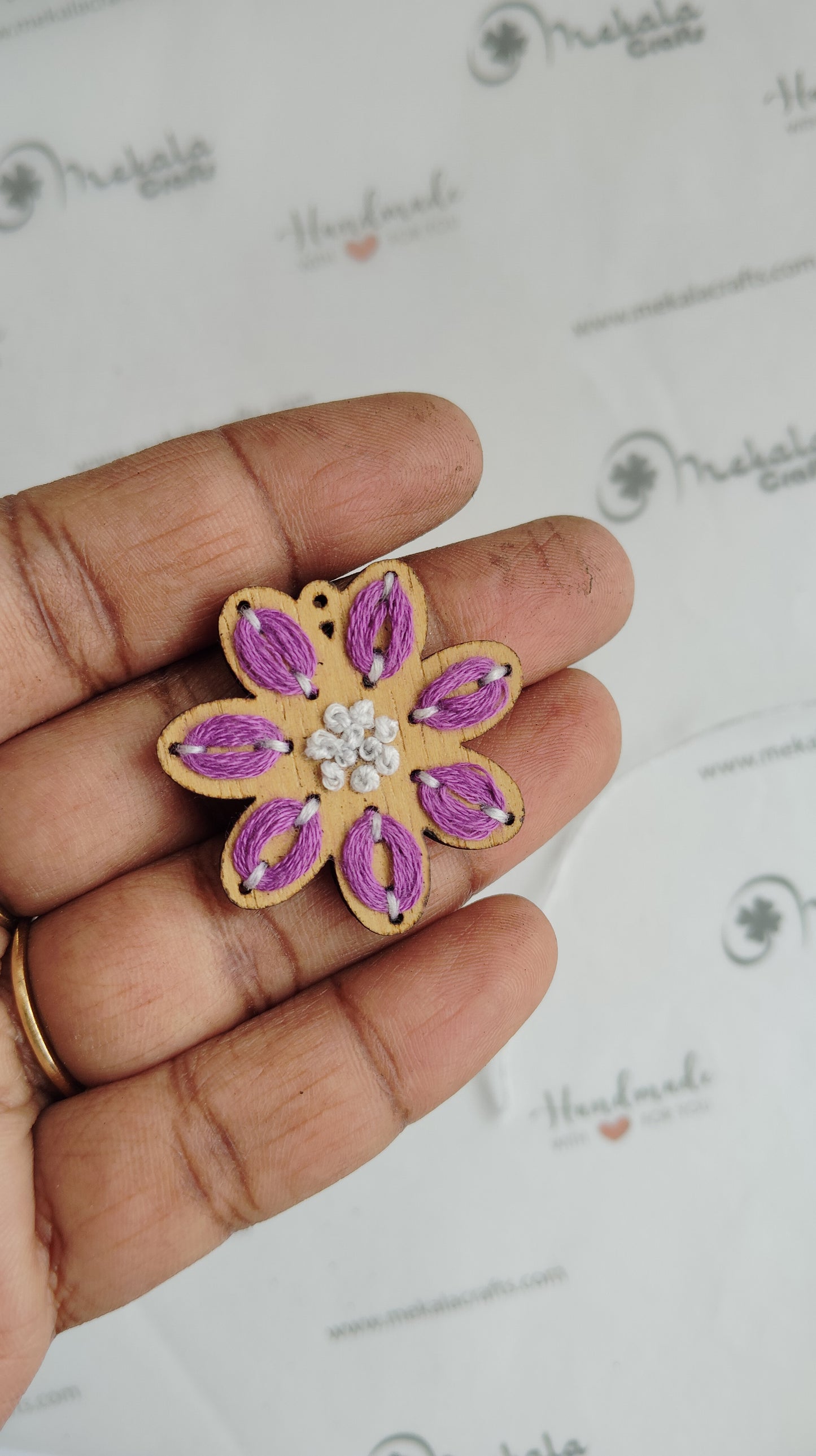 embroidery earring svg laser cut file floral earring svg petal stitch wooden earrings with pdf instructions manual