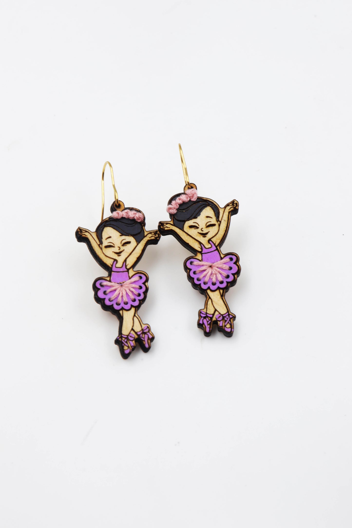 wooden embroidery earring laser file | ballerina earring file | Scoring file | instructions manual included