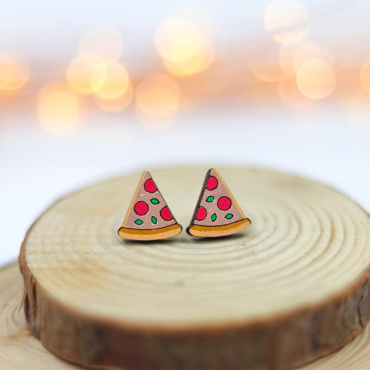 pizza earrings