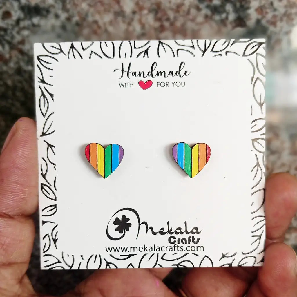 heart stud earrings