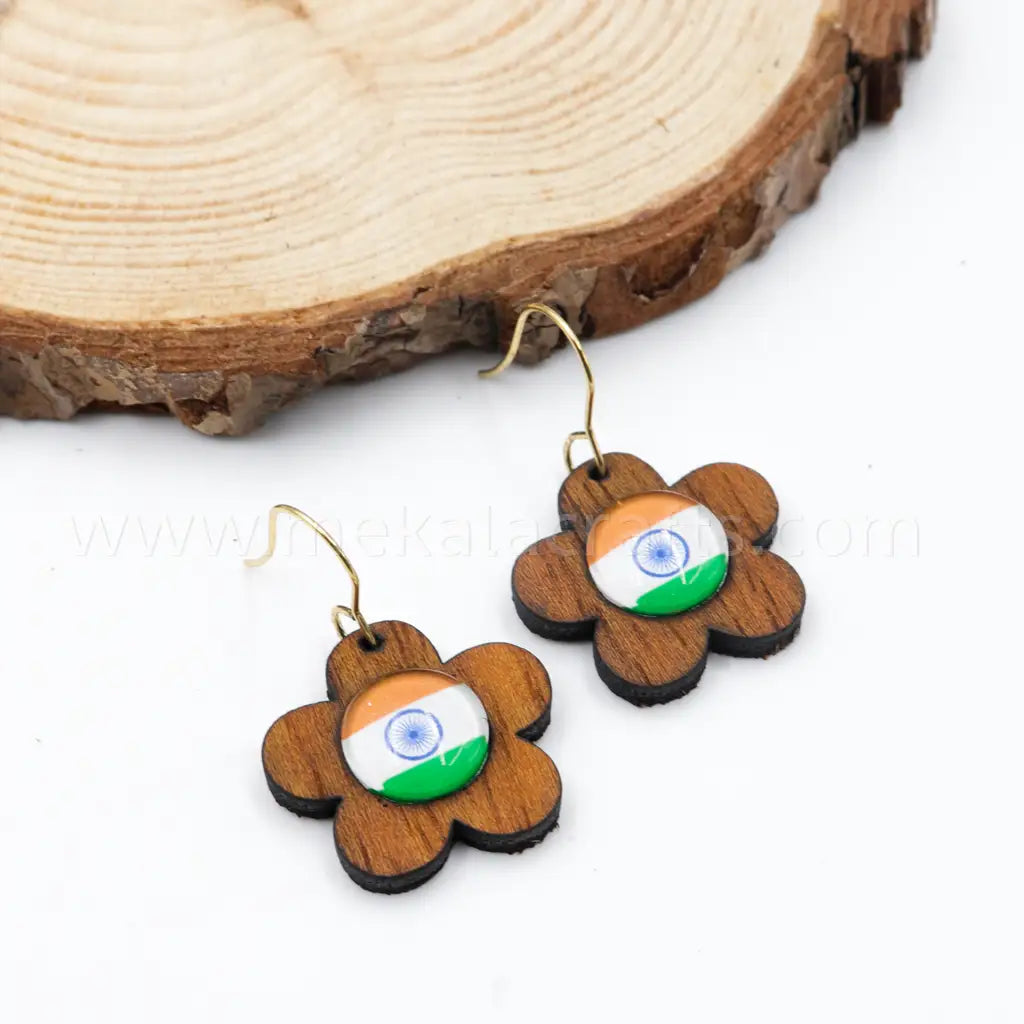 indian flag dangle earrings