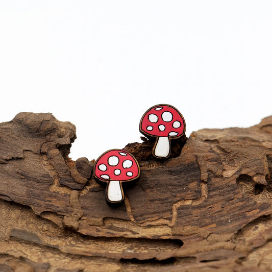 mushroom stud earrings