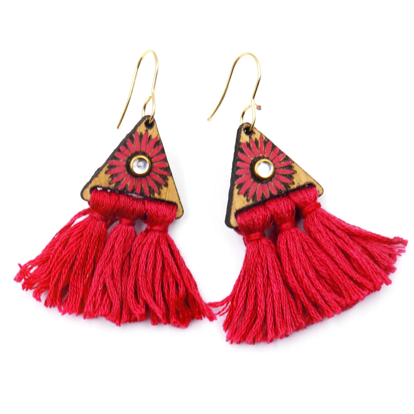 red tassel earrings