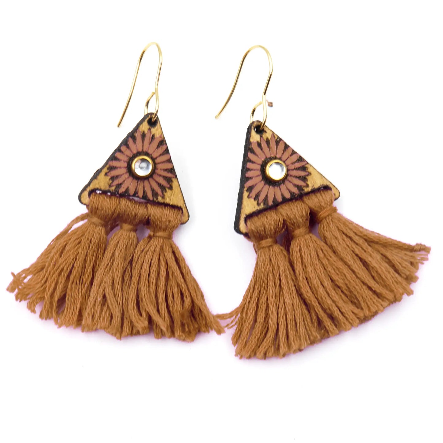 brown tassel earrings