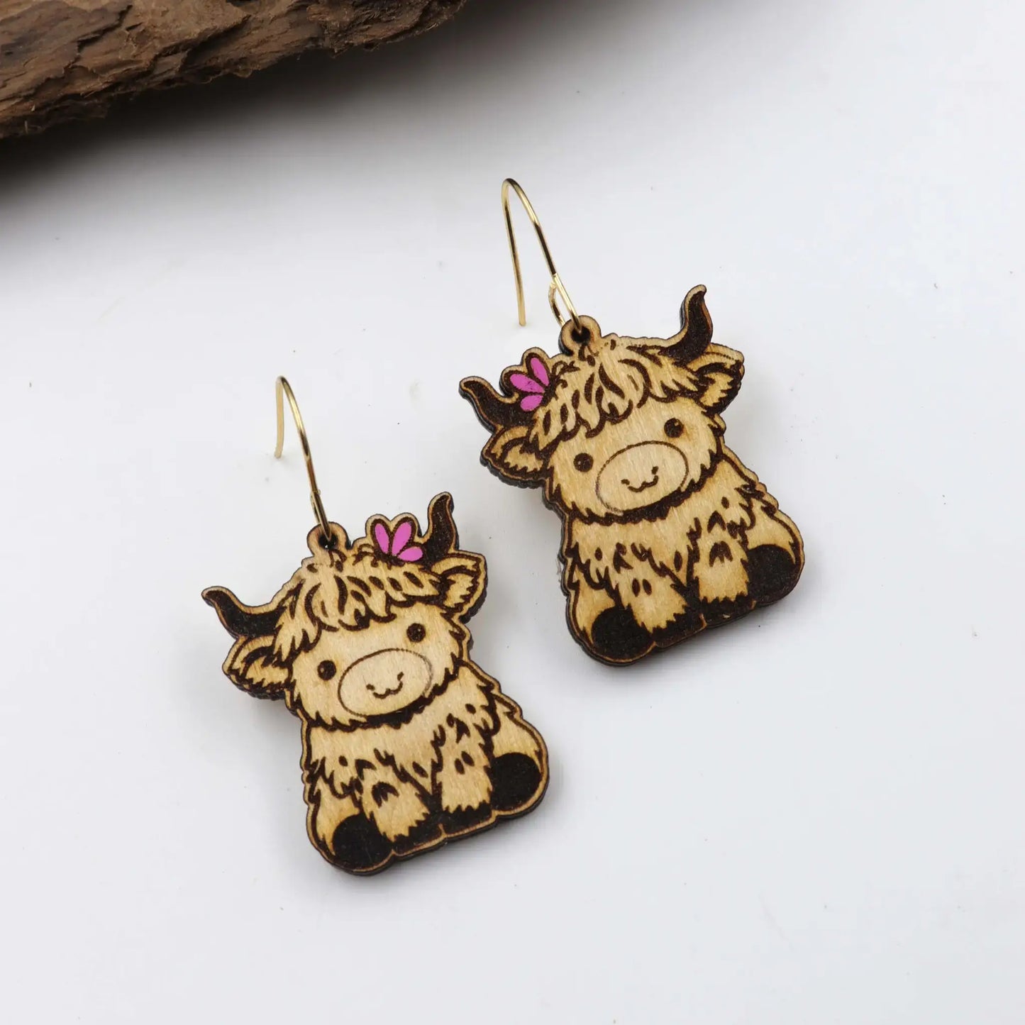 highland cow earrings