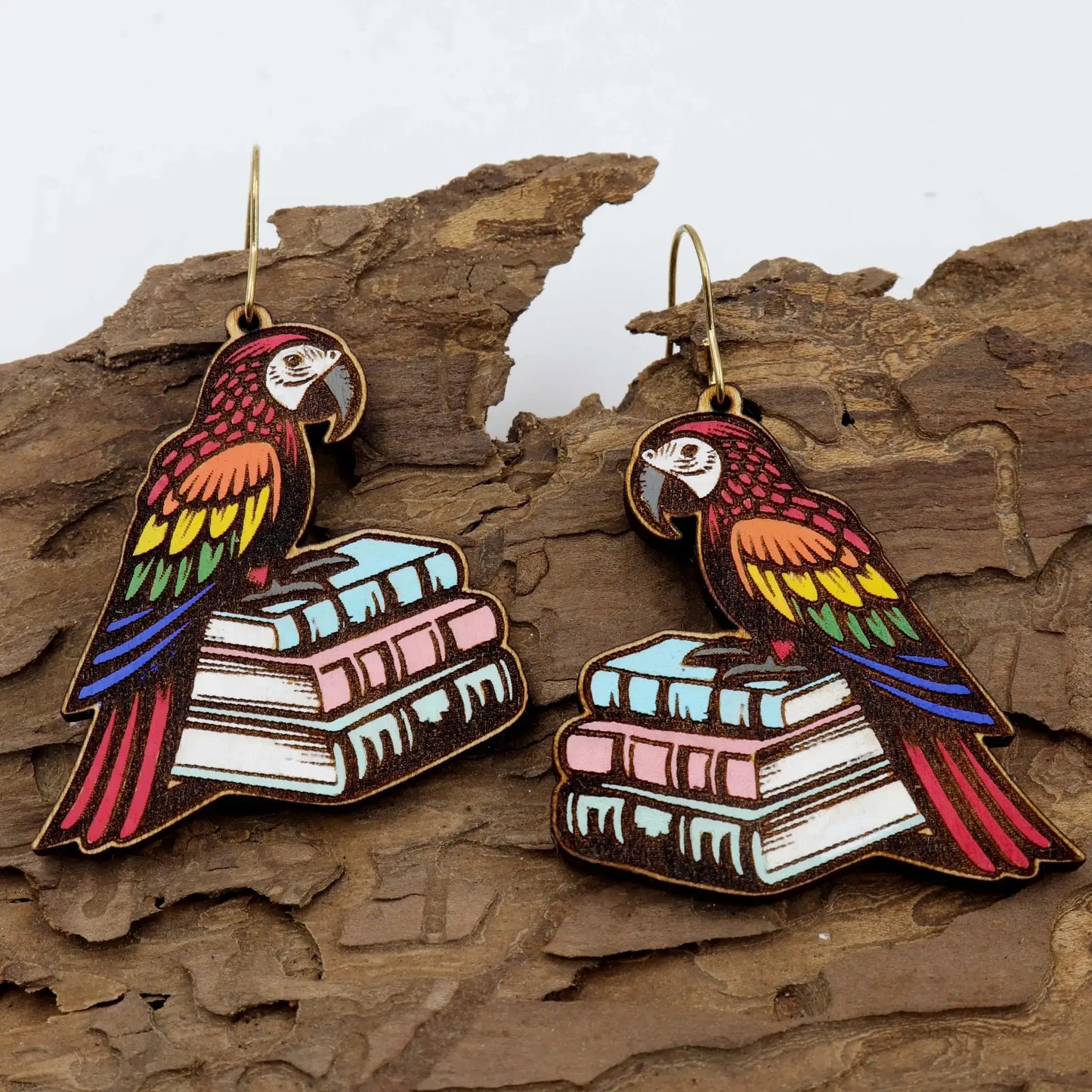 macaw parrot laser cut earring files | svg dxf pdf | easy to paint laser engraved files