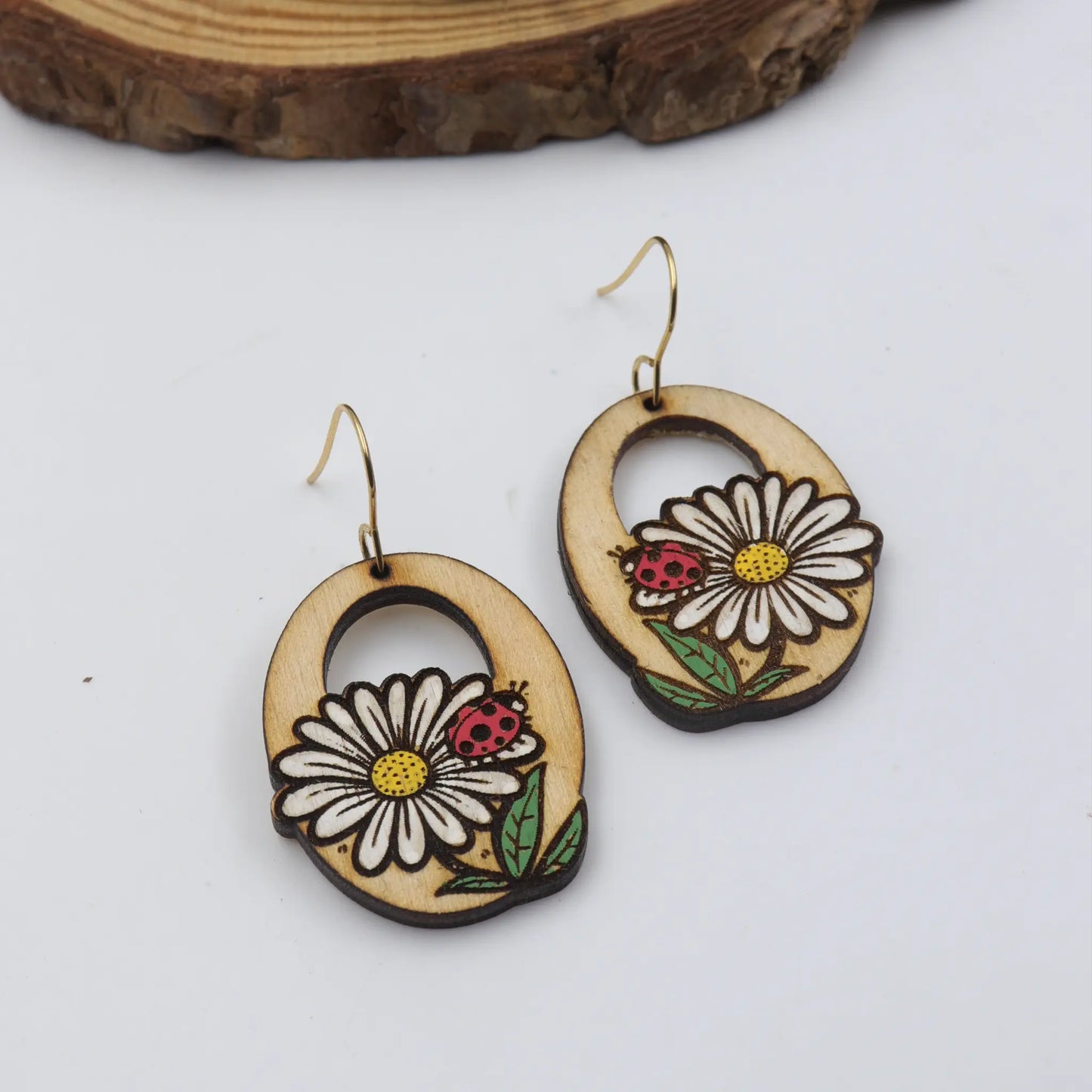 daisy flower earrings
