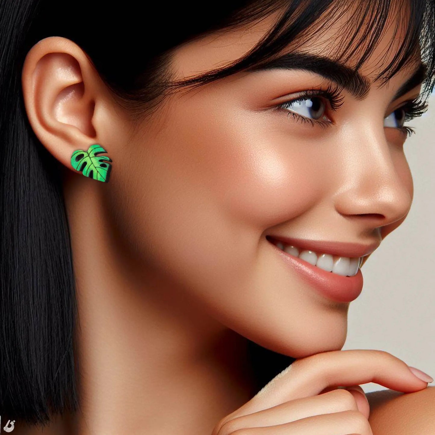 monstera leaf earrings