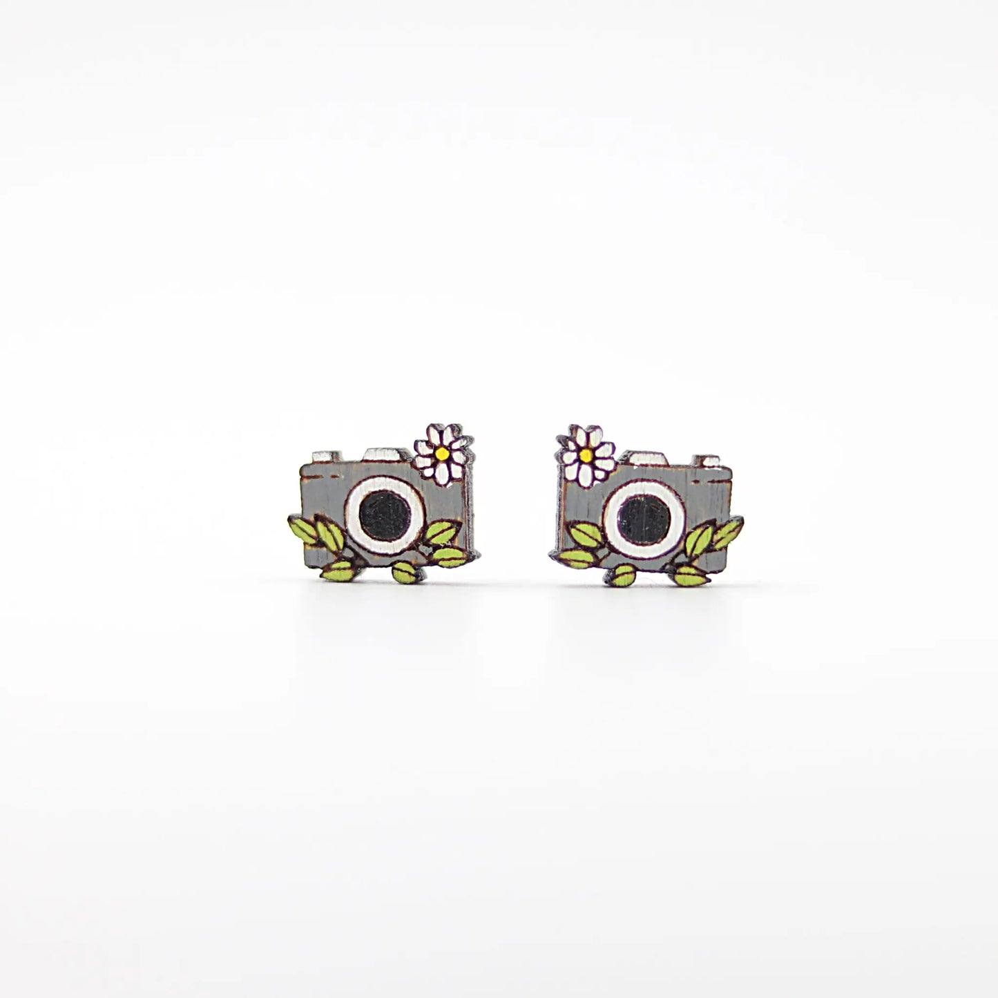 camera stud earrings