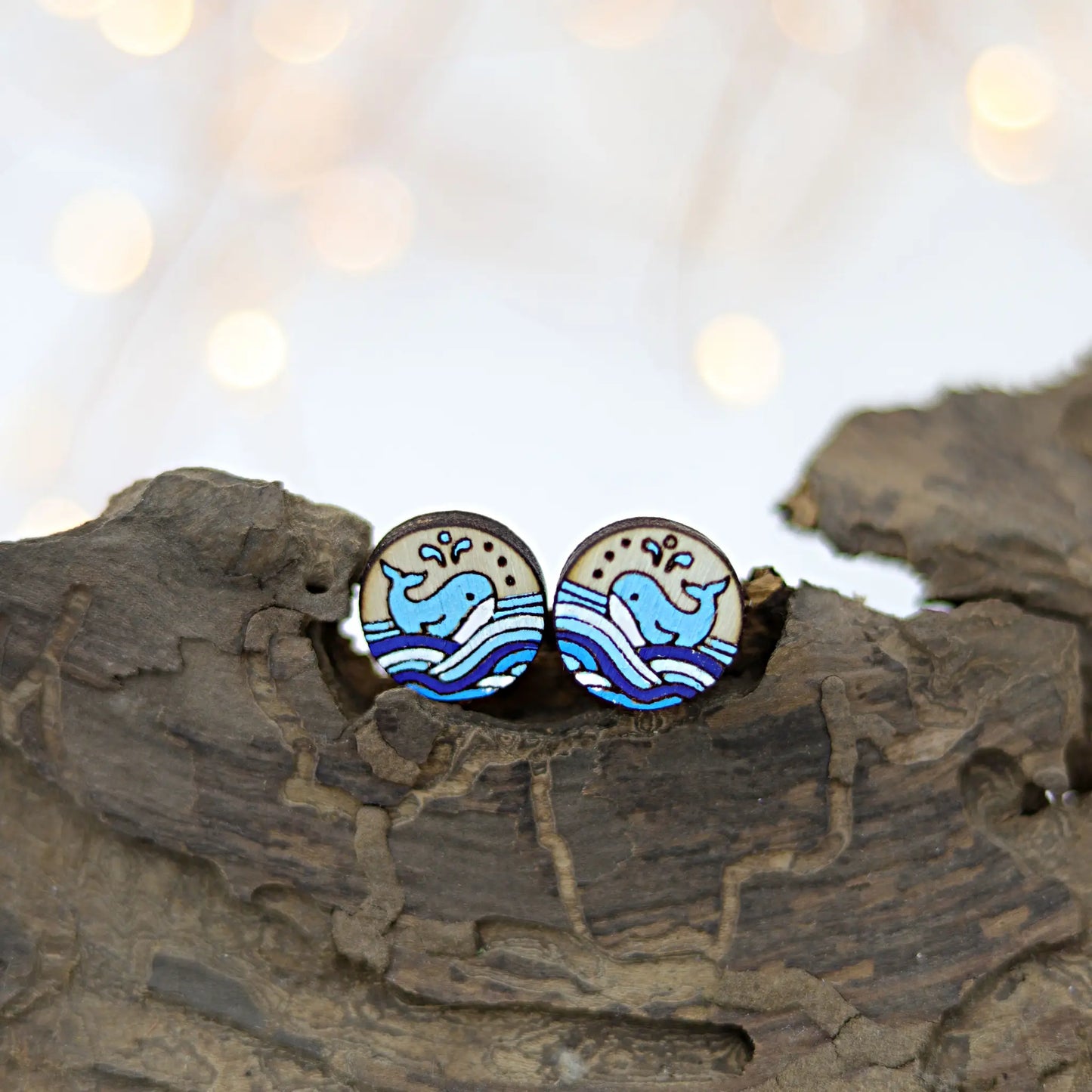 Blue whale laser cut wood acrylic earring file in svg dxf and pdf format