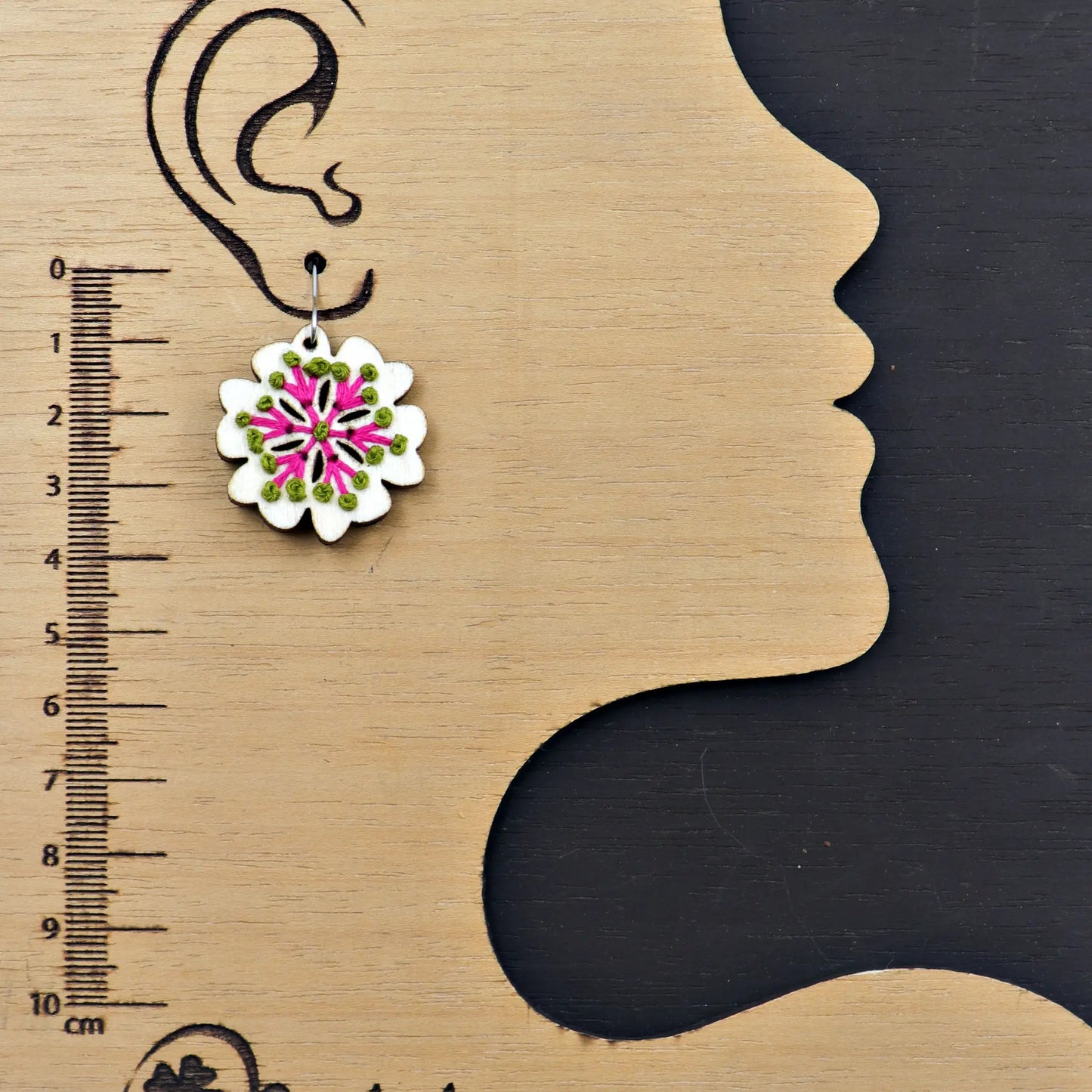 Floral Embroidery Earrings laser cut file for glowforge and other laser cutters in svg , pdf and dxf file format, lighburn compatible