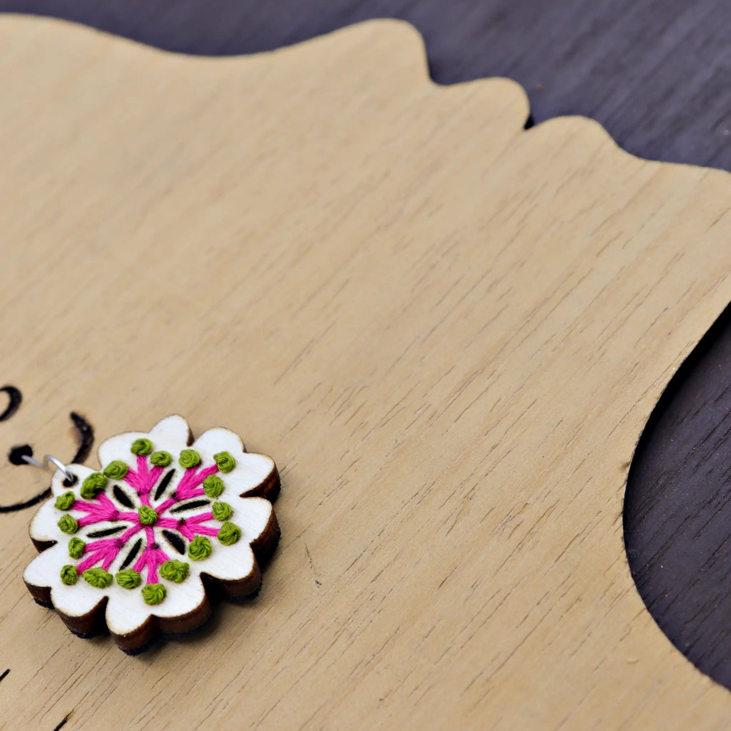 Floral Embroidery Earrings laser cut file for glowforge and other laser cutters in svg , pdf and dxf file format, lighburn compatible