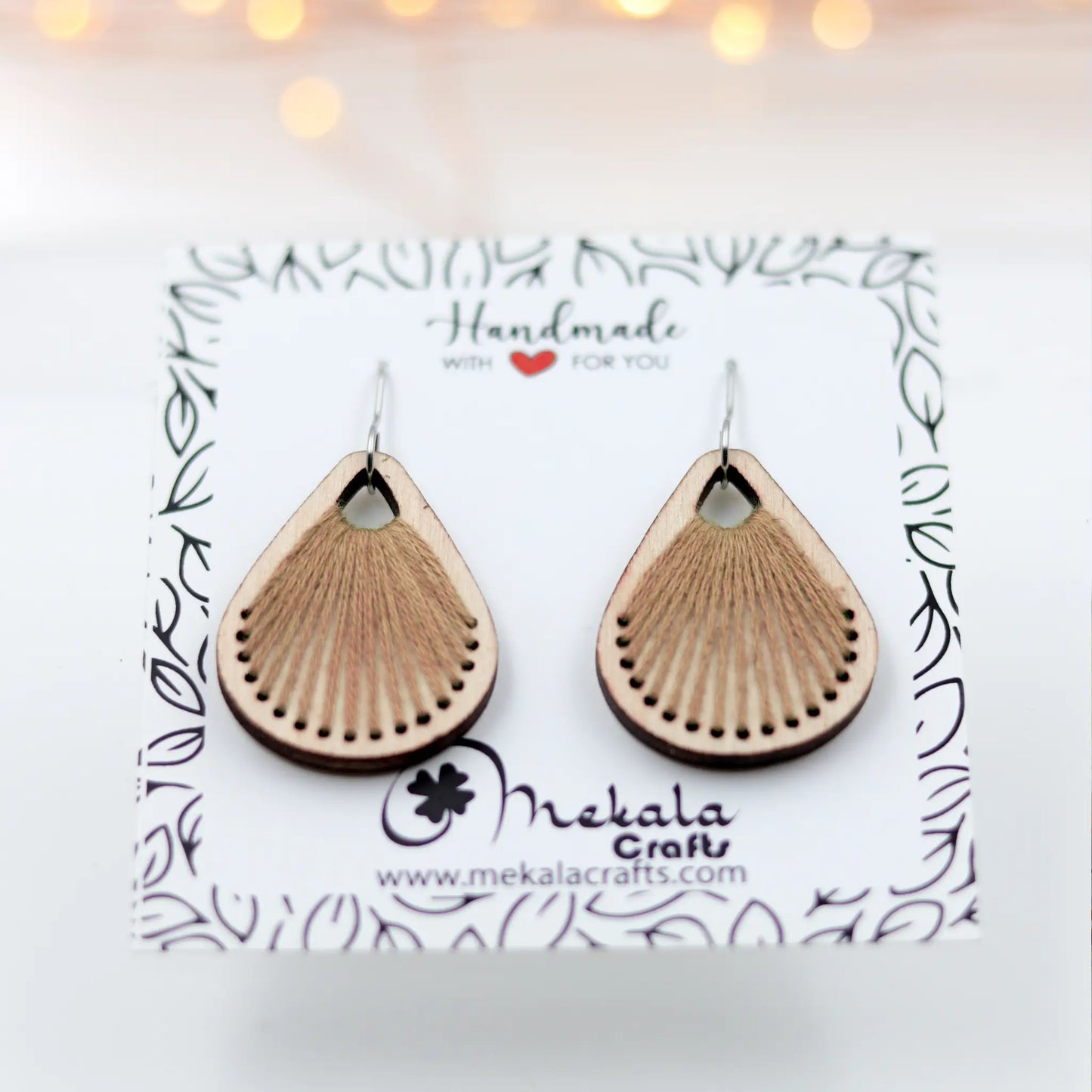 Peruvian String Thread Wooden Earrings – Handcrafted, Colorful Accessories for Any Outfit
