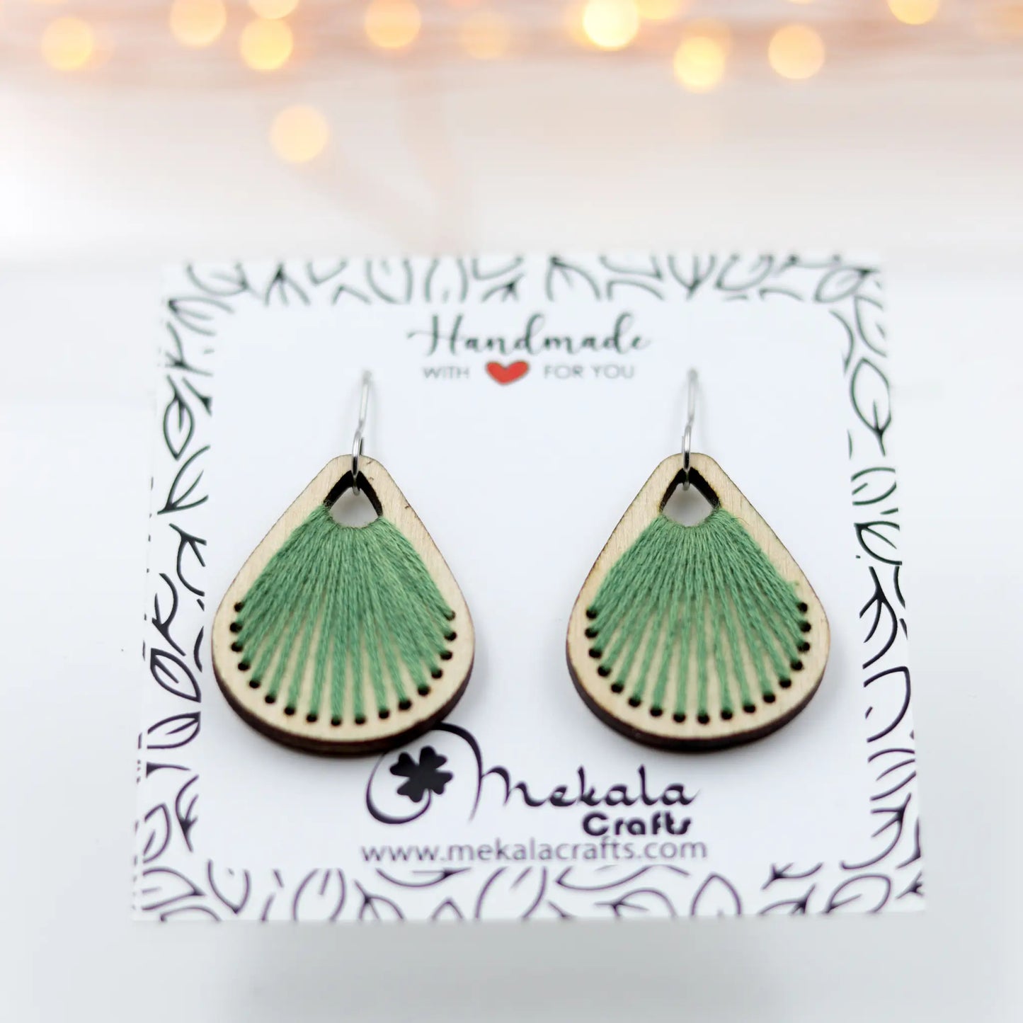 Peruvian String Thread Wooden Earrings – Handcrafted, Colorful Accessories for Any Outfit