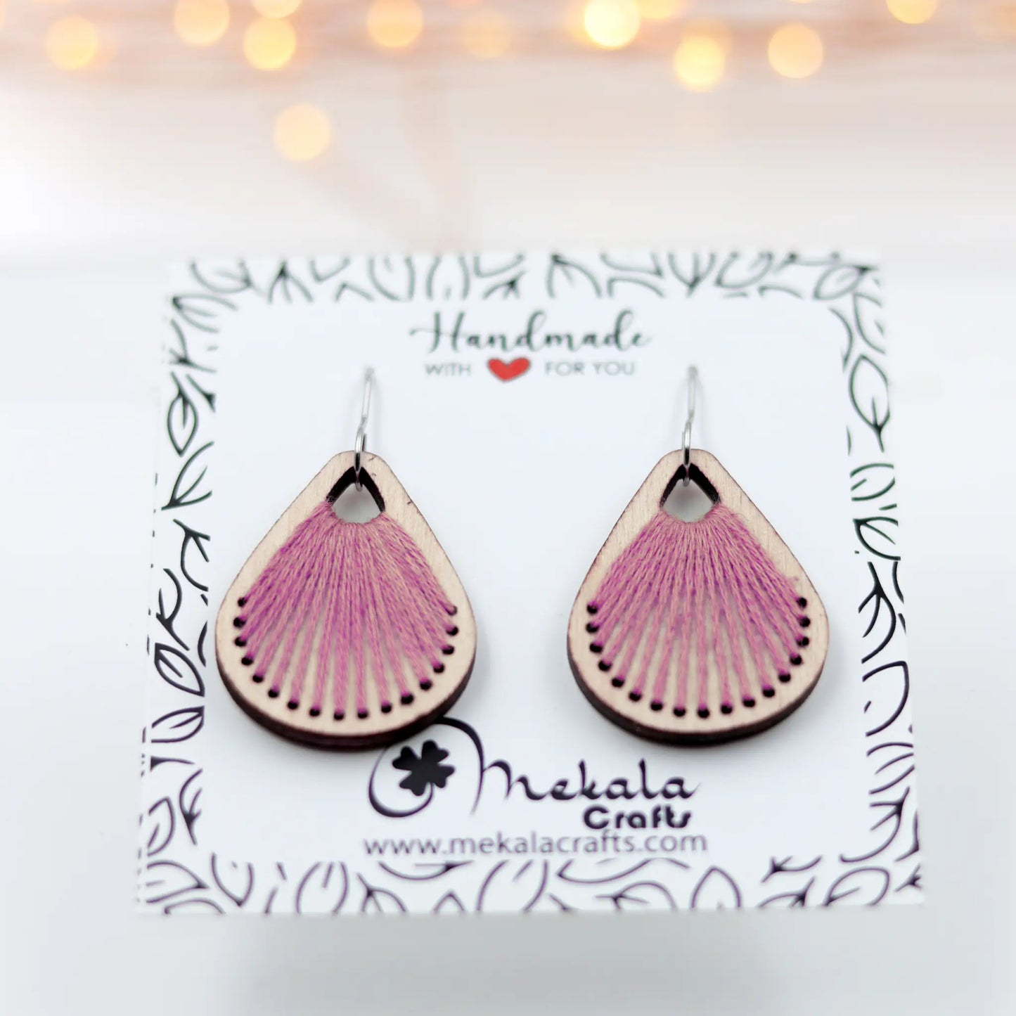 Peruvian String Thread Wooden Earrings – Handcrafted, Colorful Accessories for Any Outfit
