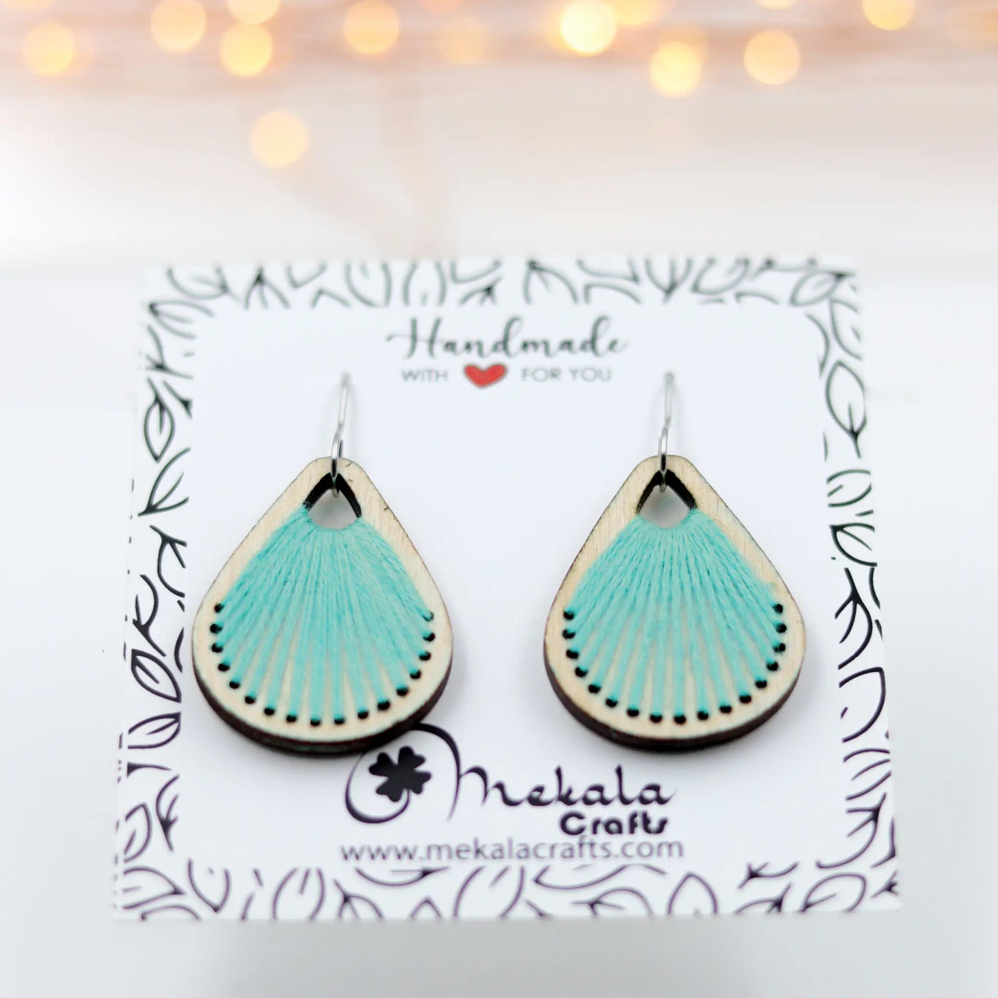Peruvian String Thread Wooden Earrings – Handcrafted, Colorful Accessories for Any Outfit