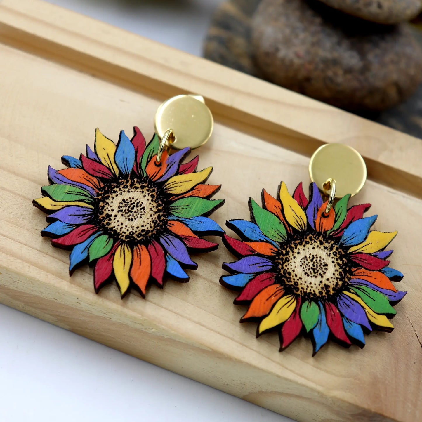 multicolour flower earrings