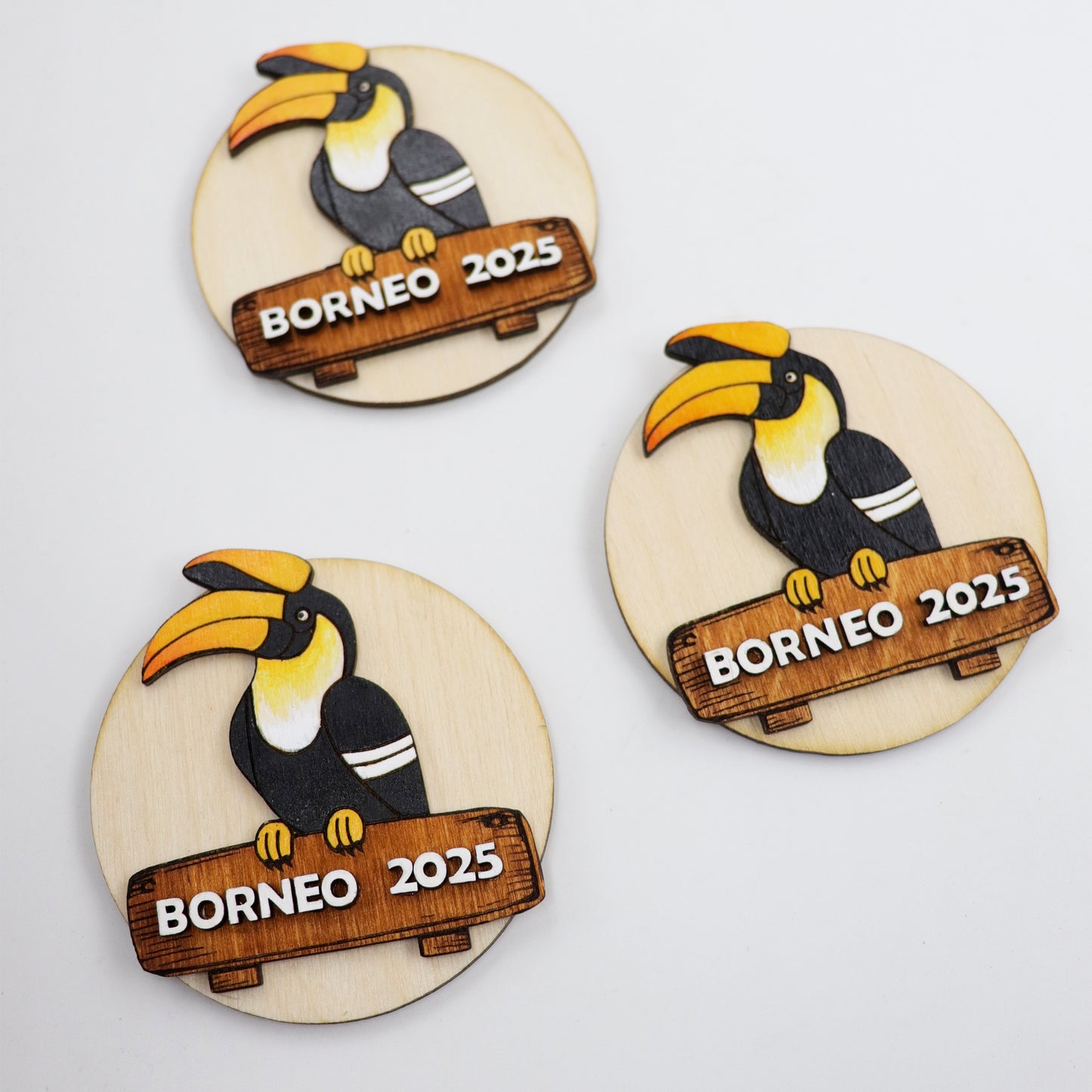 Hand-Painted Wooden Hornbill bird Fridge Magnet – Indian Gray hornbill | home decor magnets | Gift for nature lovers