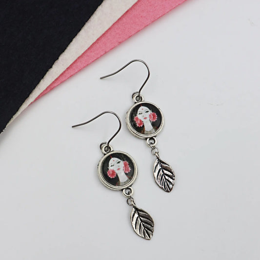 Glass cabochon earrings | womens day earrings | perfect trendy earrings for women
