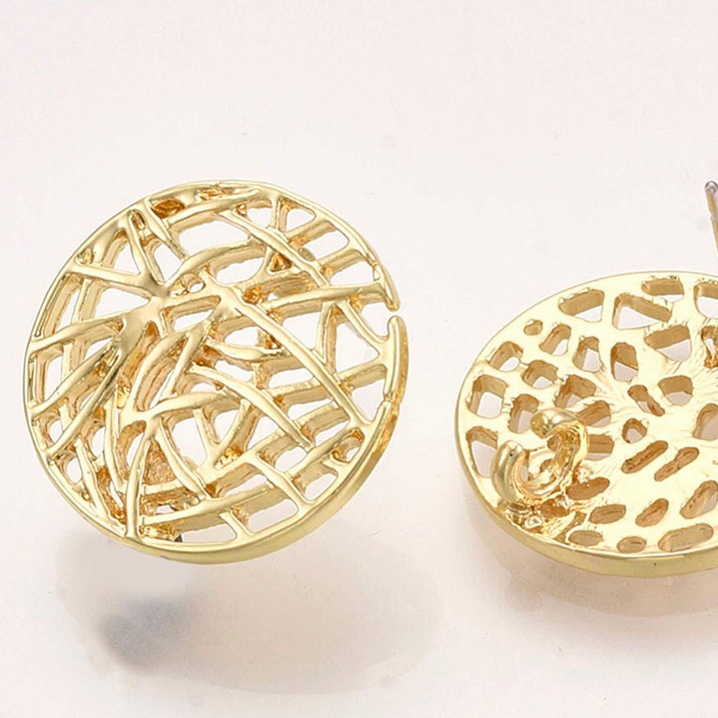 Round Geometric Alloy Stud Earring Findings