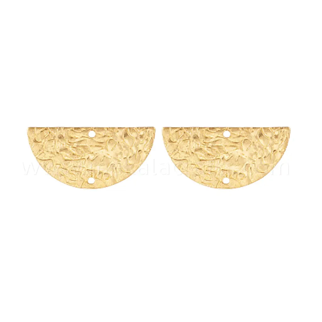 Textured Brass Flat connector links | unplated raw brass | brass pendant | jewellery making supplies