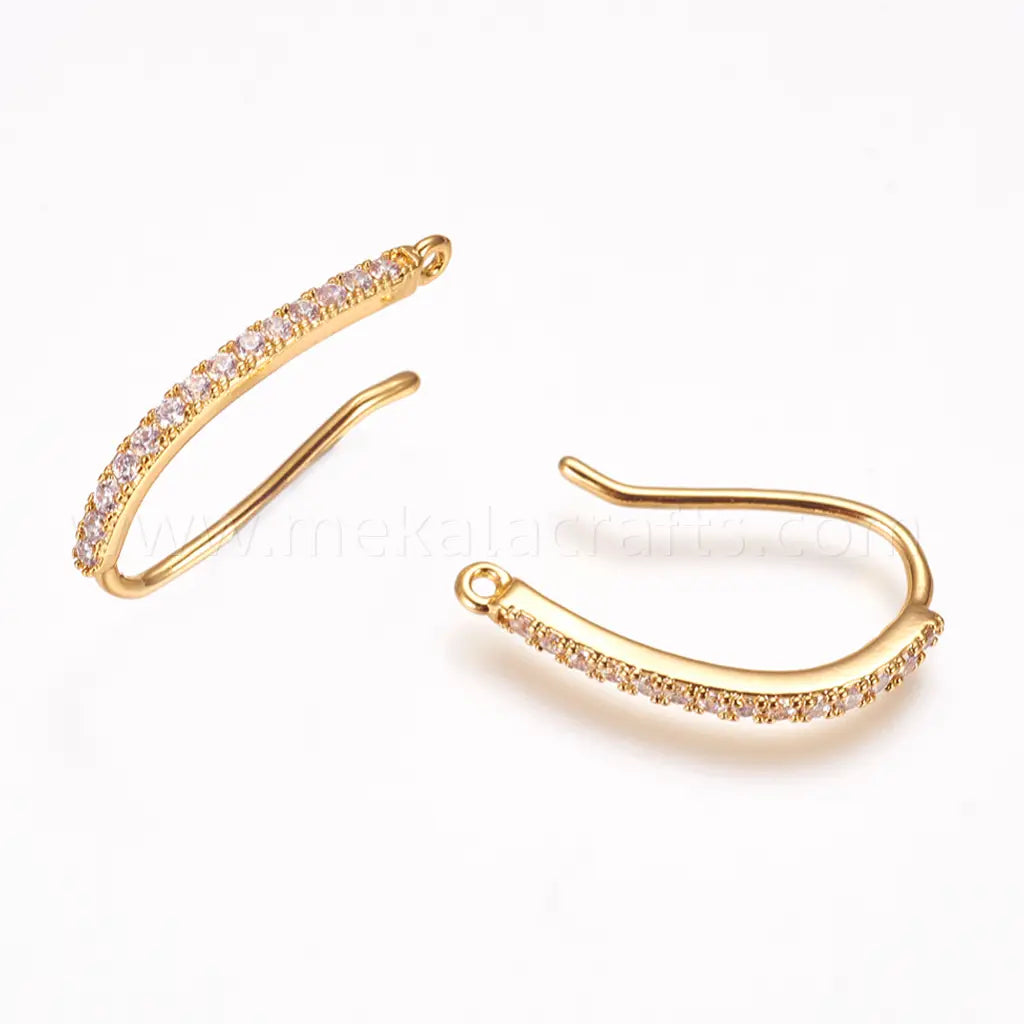 brass ear hooks with stone