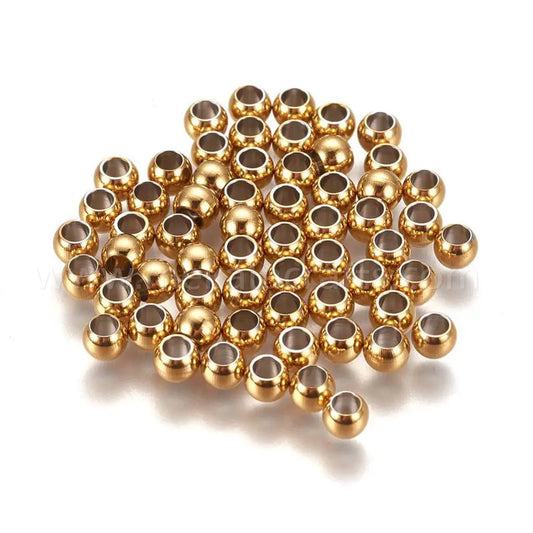 stainless steel golden beads