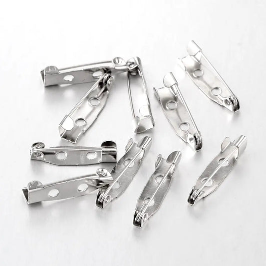 Platinum Iron Pin Backs Brooch Safety Pin Findings