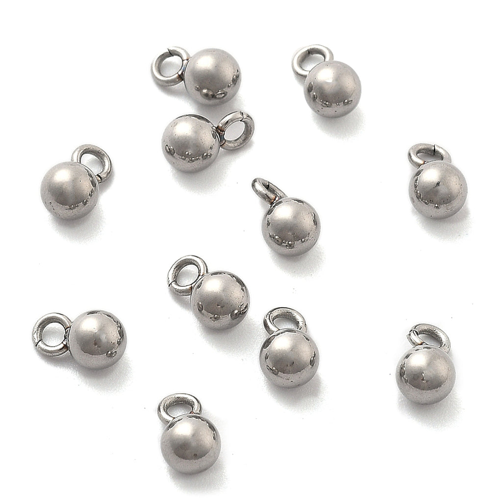 304 Stainless Steel Charms, Round Charm, Stainless Steel Color | Pack of 1