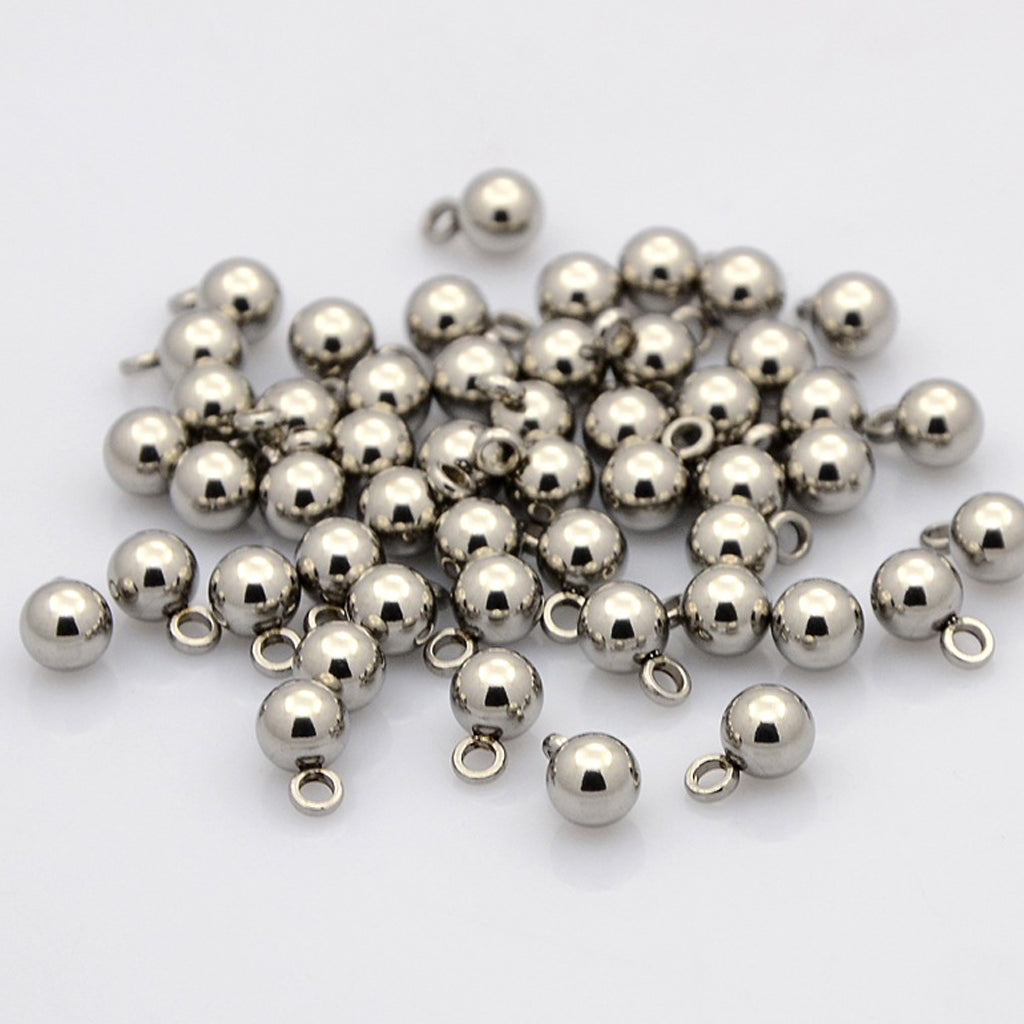 304 Stainless Steel Charms, Round Charm, Stainless Steel Color | Pack of 1