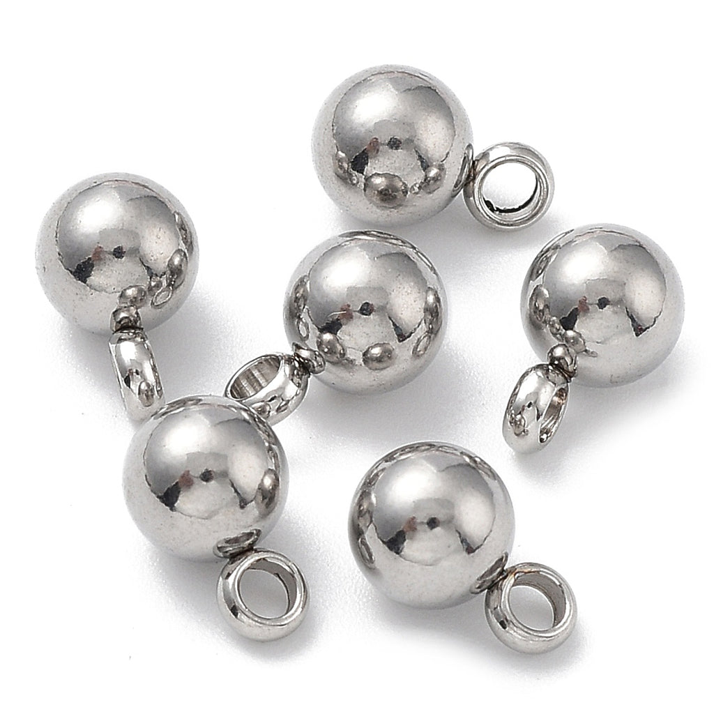 304 Stainless Steel Charms, Round Charm, Stainless Steel Color | Pack of 1