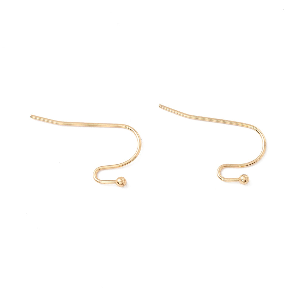 316 Surgical Stainless Steel Earring Hooks, Ear Wire, Real 18K Gold Plated, 21x12x2mm, 22 Gauge, Pin: 0.6mm | Sold in pairs
