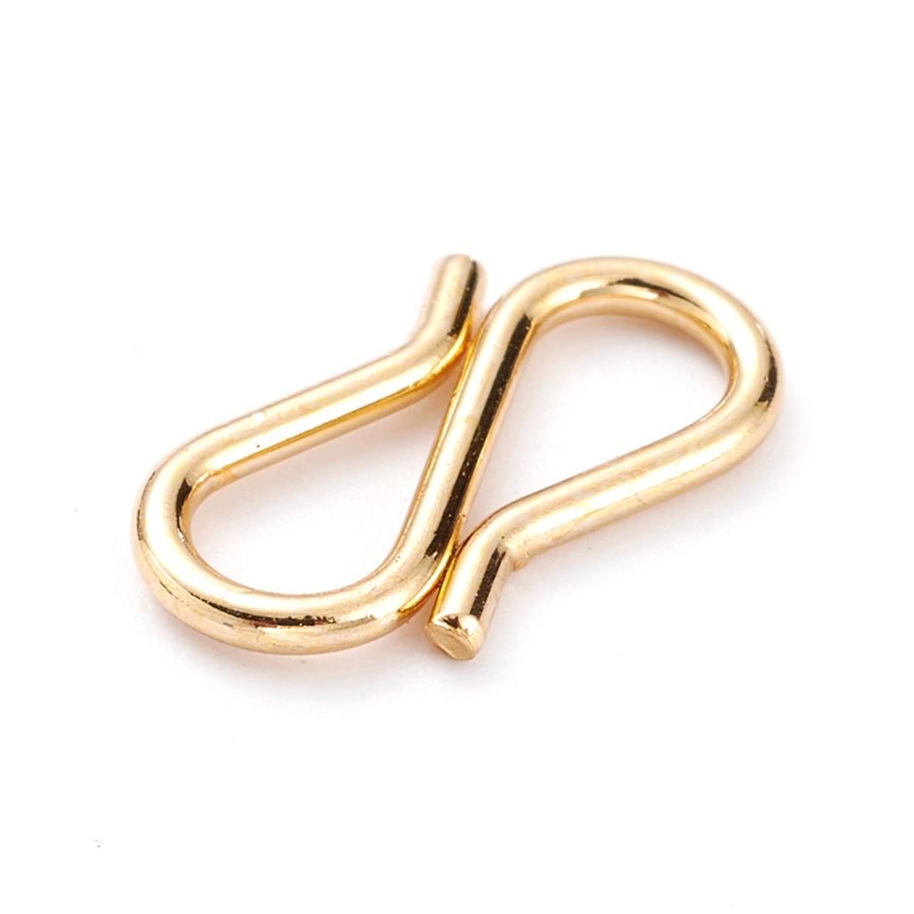 304 Stainless Steel S-Hook Clasps, Real 18K Gold Plated | Pack of 1