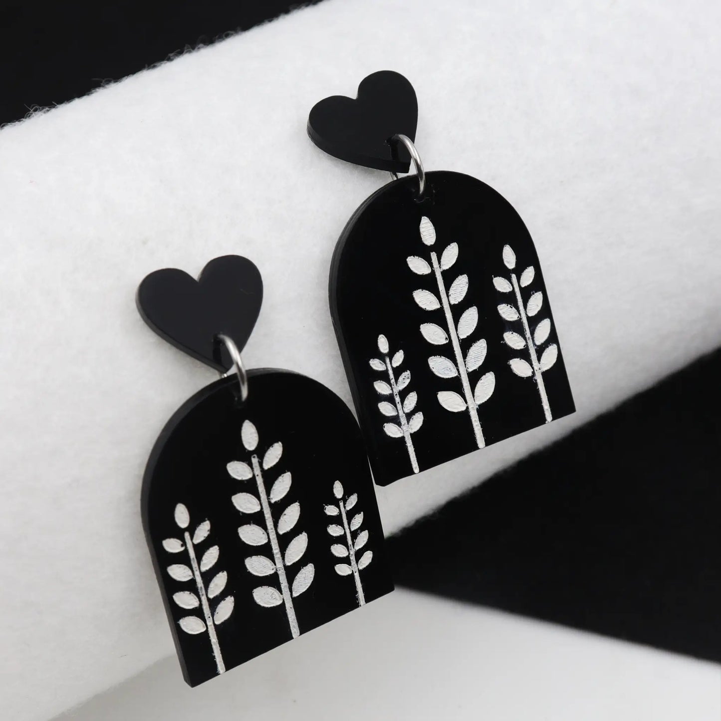 Black and white earrings