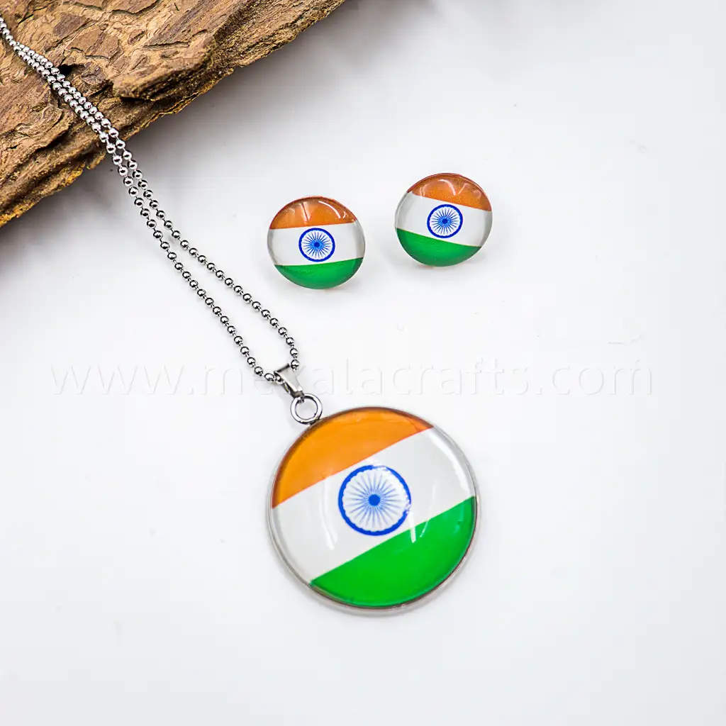 indian flag earrings