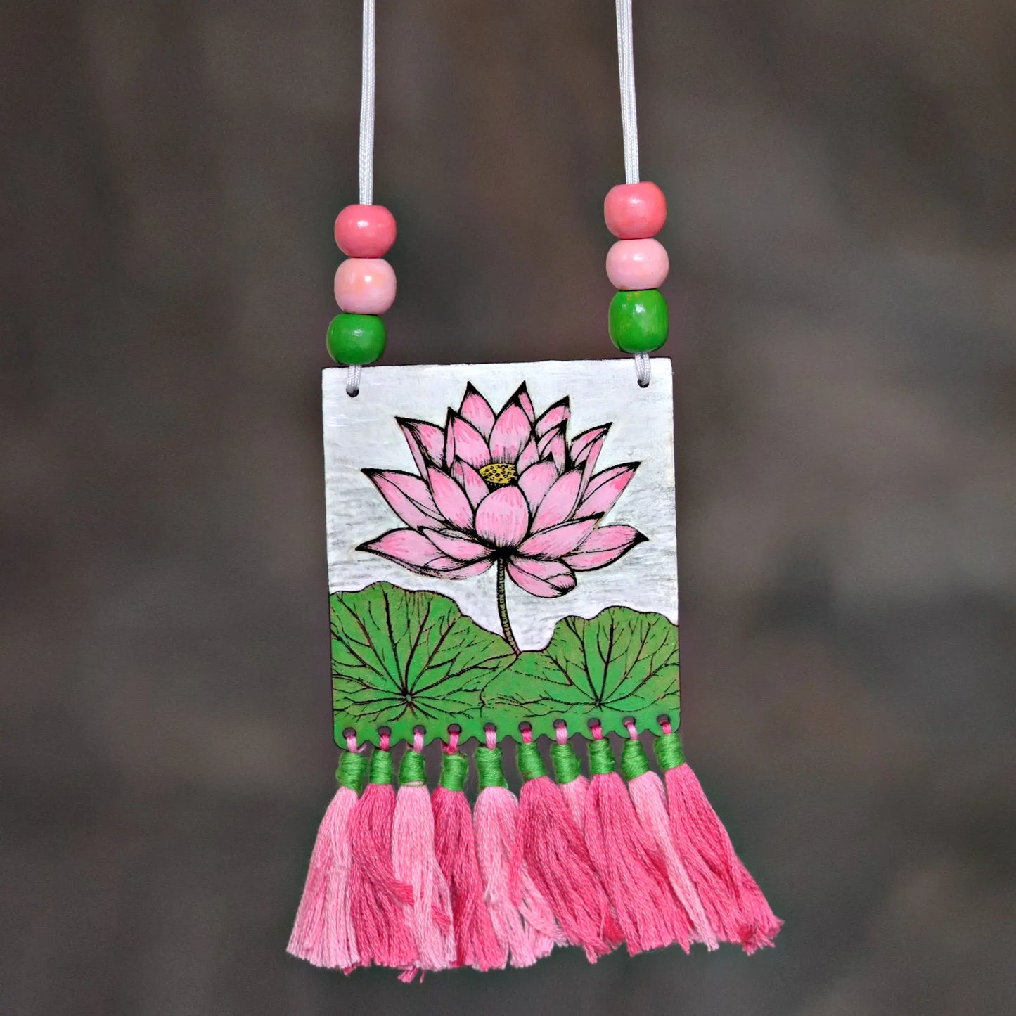 Lotus Handpainted Wooden Jewellery Set – A Perfect Addition to Your Traditional Collection for women