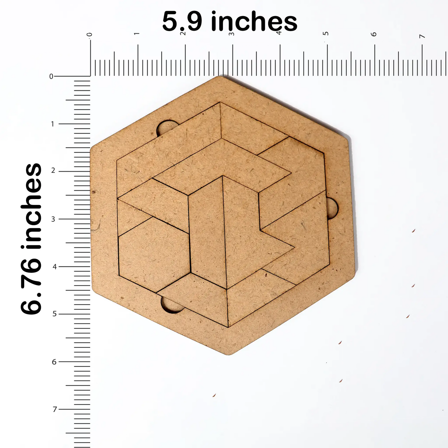 Wooden Hexagon Tangram Puzzle โ Montessori Brain Teaser for Kids & Adults
