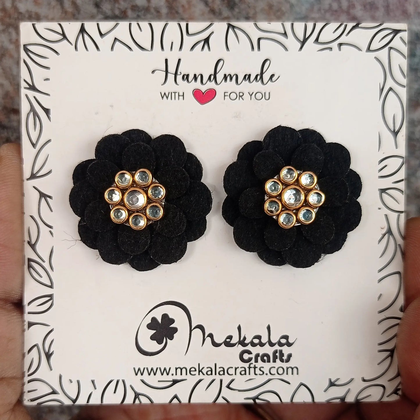 Black stud earrings