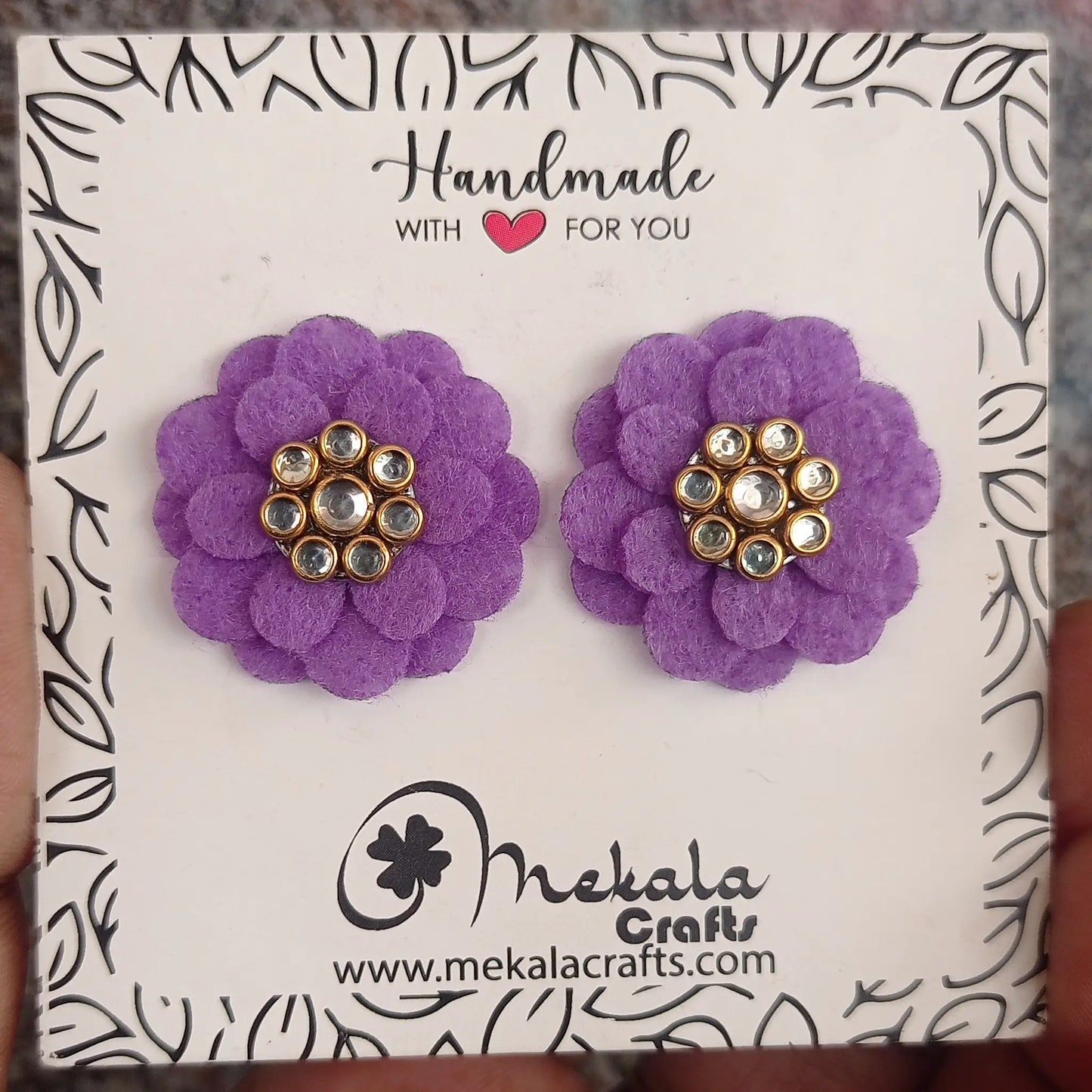 lavender stud earrings