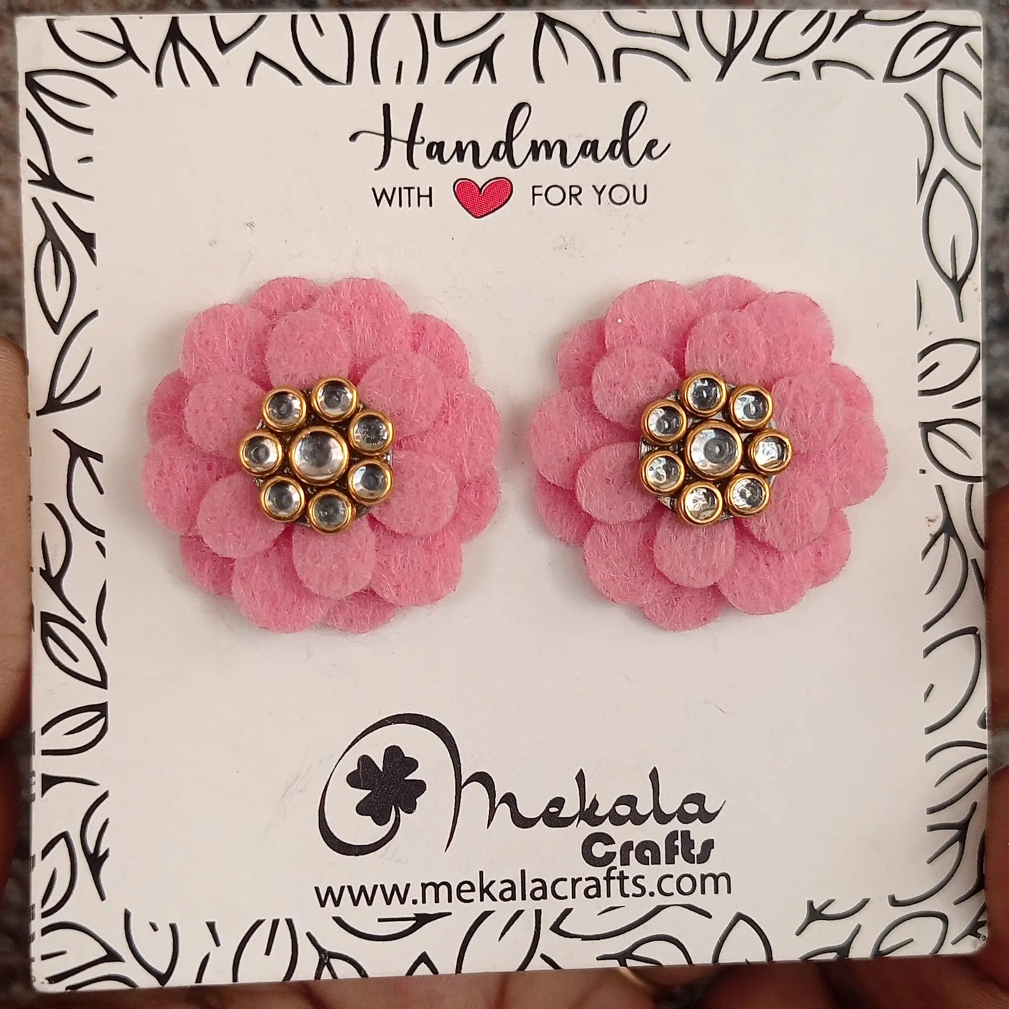 Big Flower Stud Earrings Changeable Earrings in all colours | Big Stud earrings for women | weightless earrings